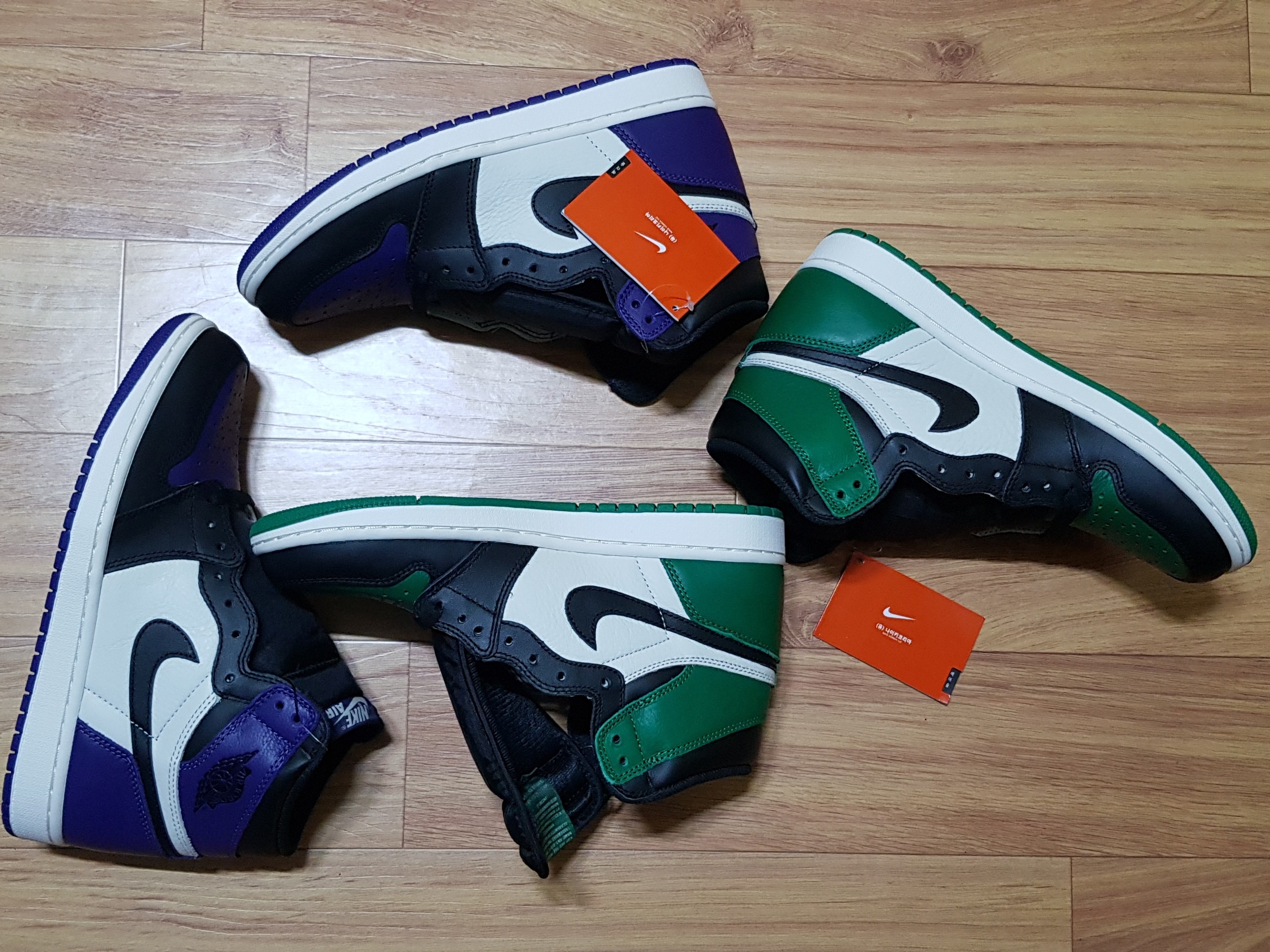 Jordan 1 Retro High OG Pine Green, Jordan 1 Retro High Court Purple 착용 스타일 - 1