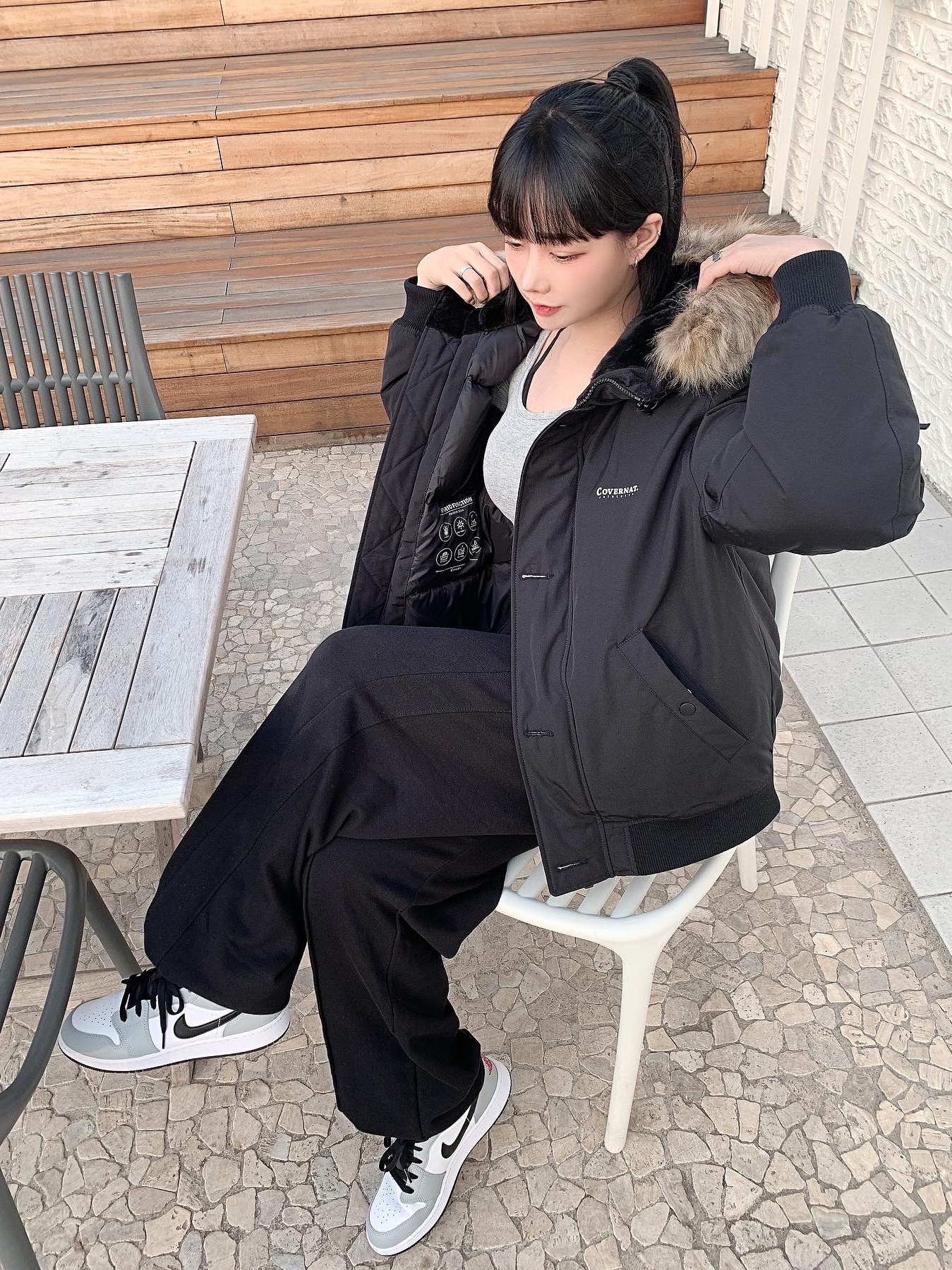 (GS) Jordan 1 Low Light Smoke Grey 착용 스타일 - 2