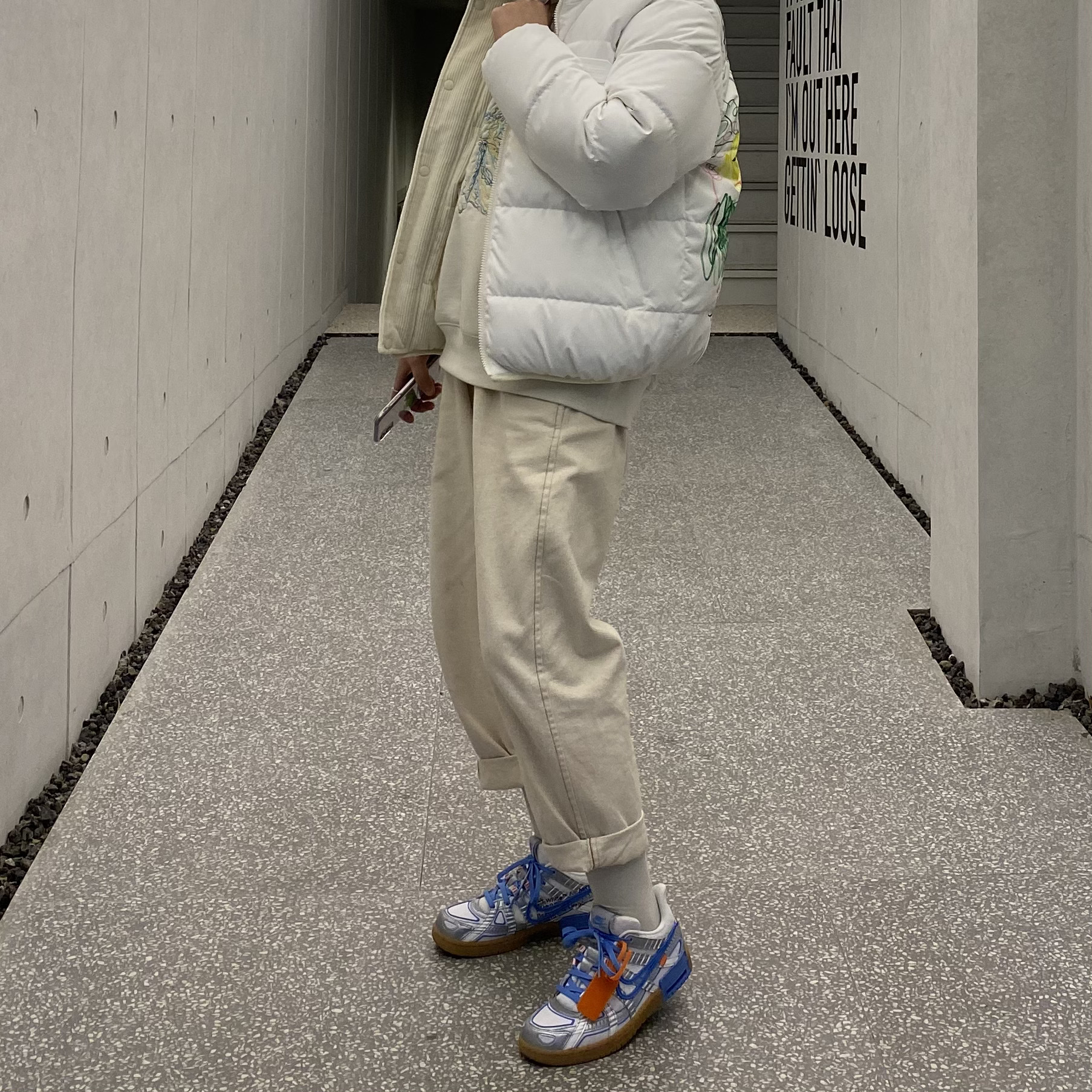 Nike x Off-White Air Rubber Dunk University Blue 착용 스타일 - 2