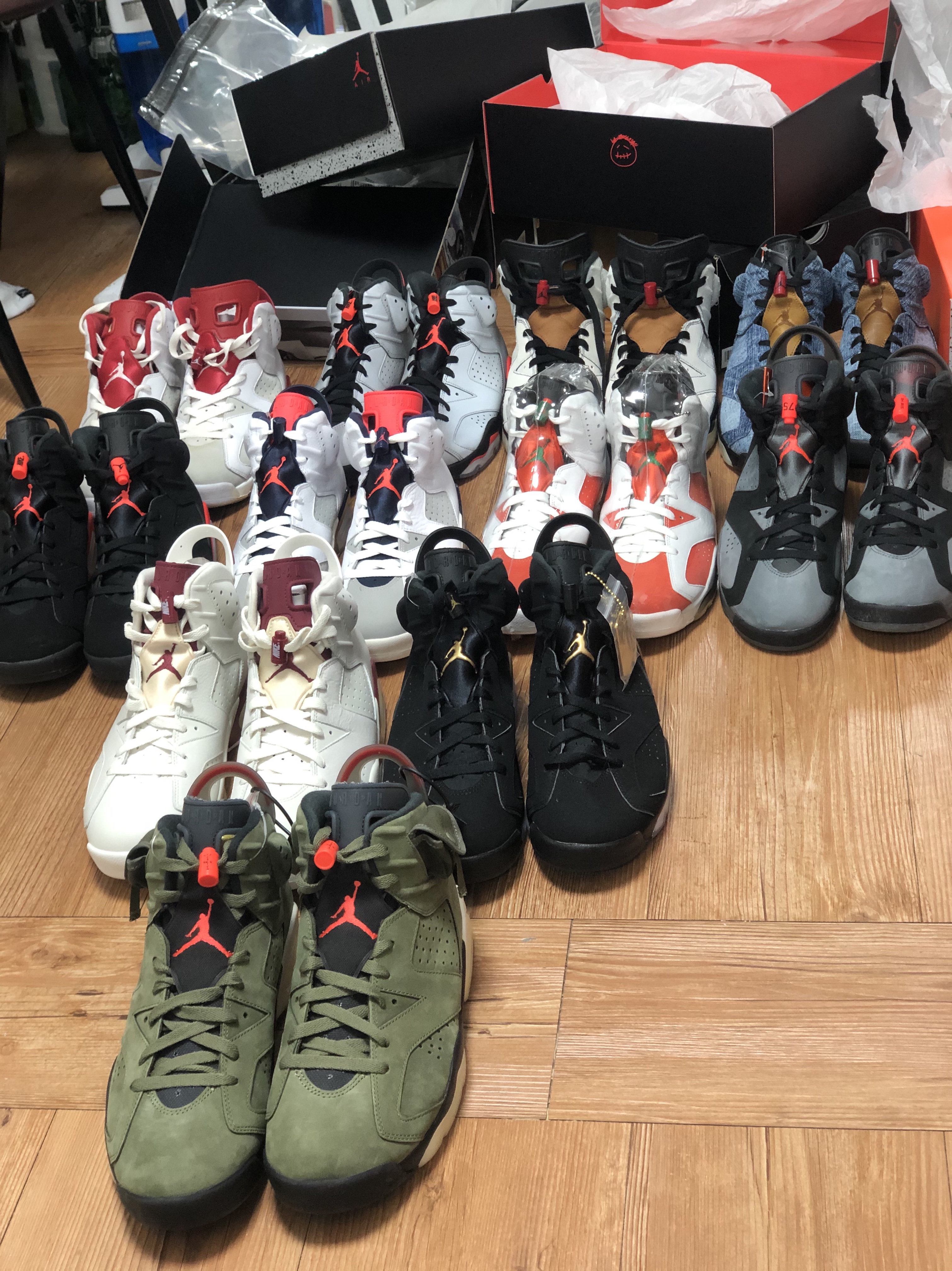 Jordan 6 x Travis Scott Retro Olive, Jordan 6 Retro DMP 2020 착용 스타일 - 2