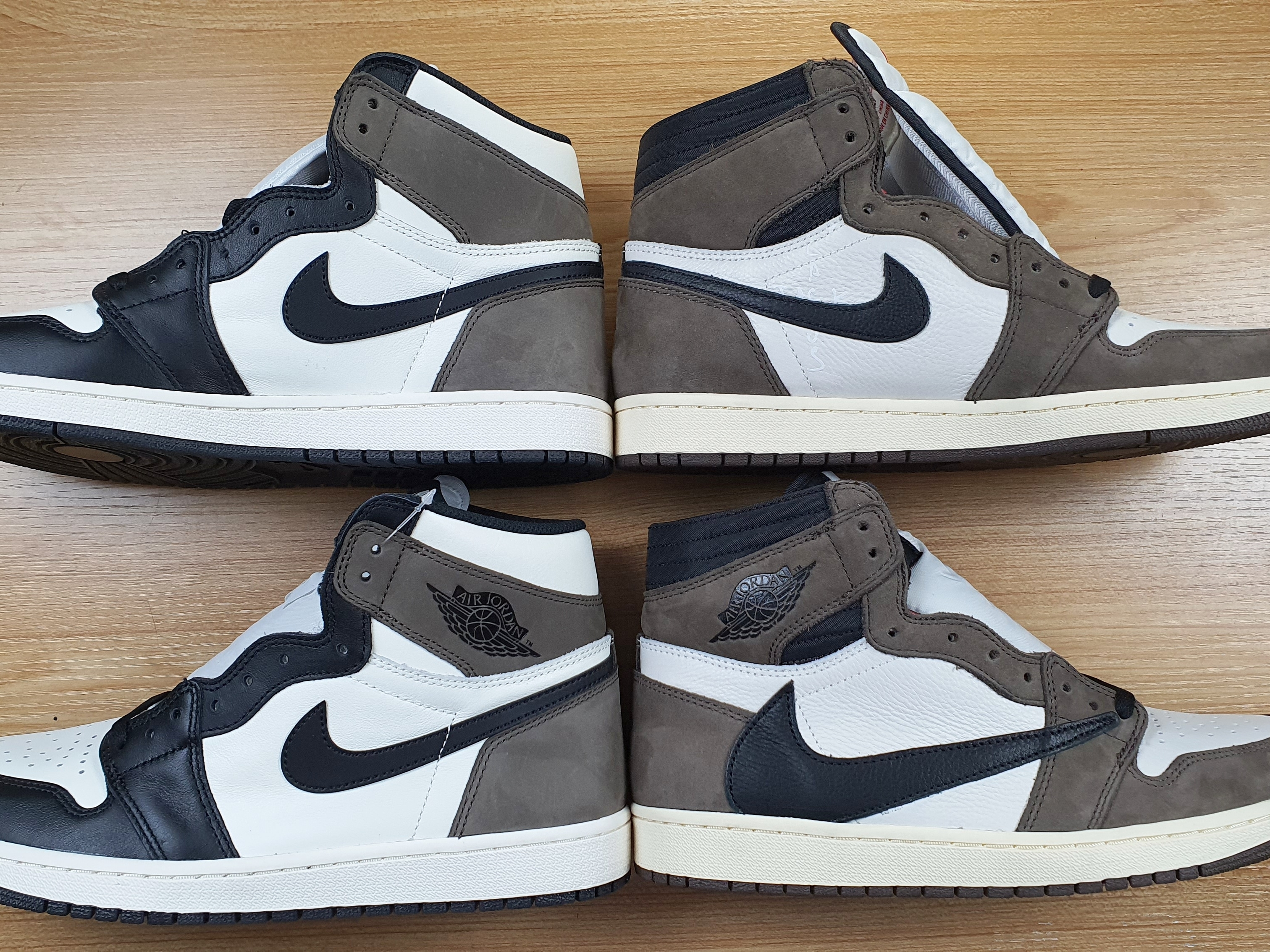 Jordan 1 Retro High OG Black Mocha, Jordan 1 x Travis Scott Retro High OG SP Mocha 착용 스타일