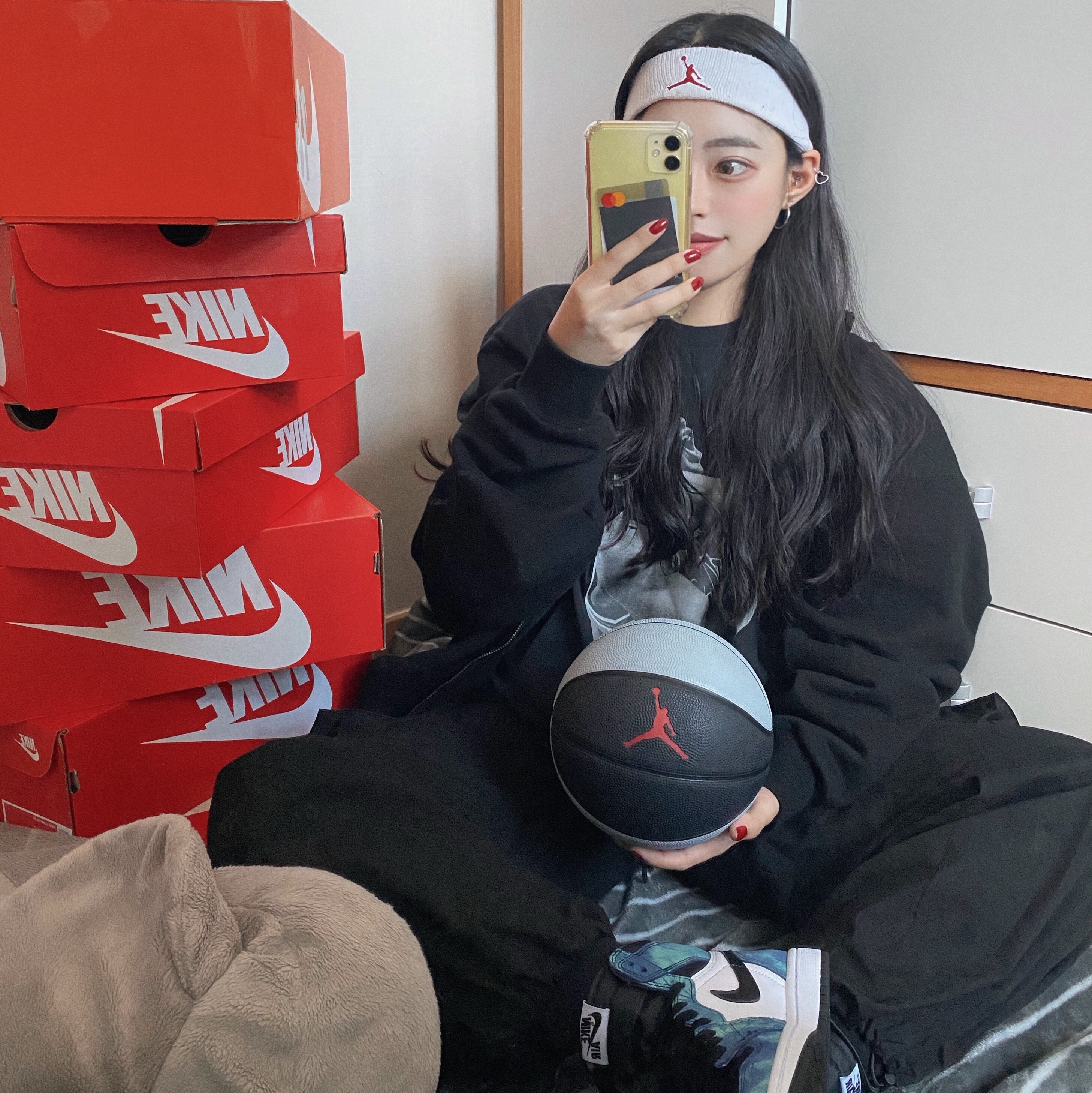 (W) Jordan 1 Retro High Tie-Dye 착용 스타일 - 1