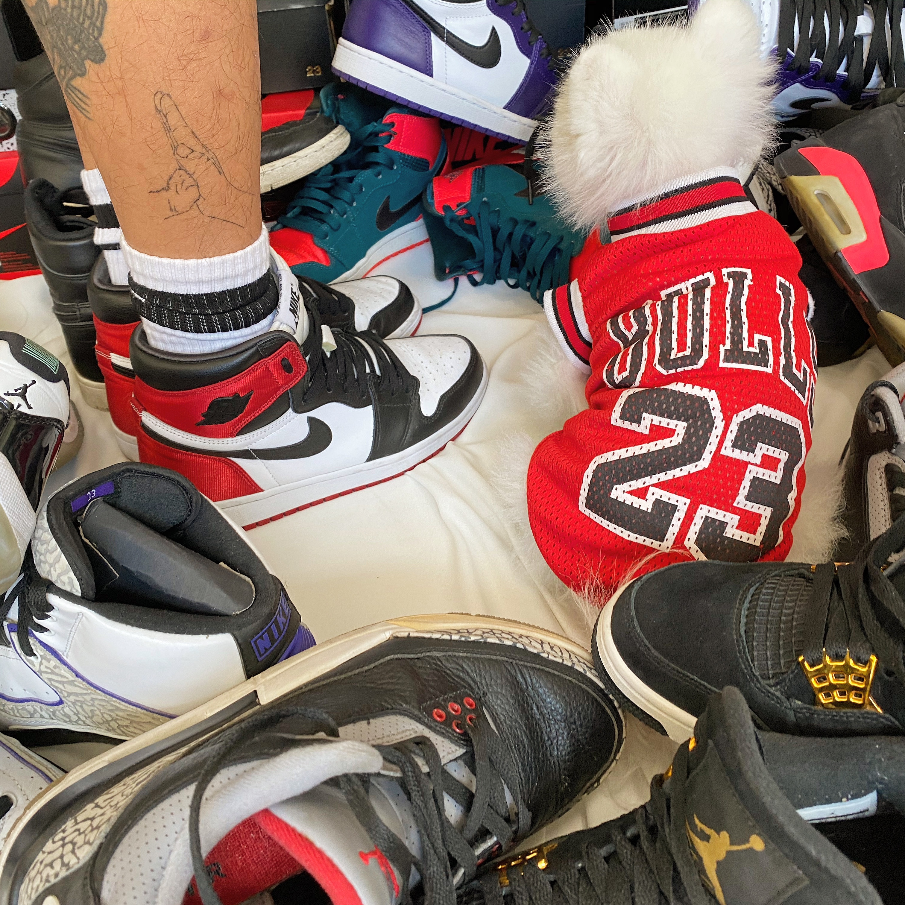 (W) Jordan 1 Retro High Satin Black Toe, Jordan 2 Retro Dark Concord 착용 스타일