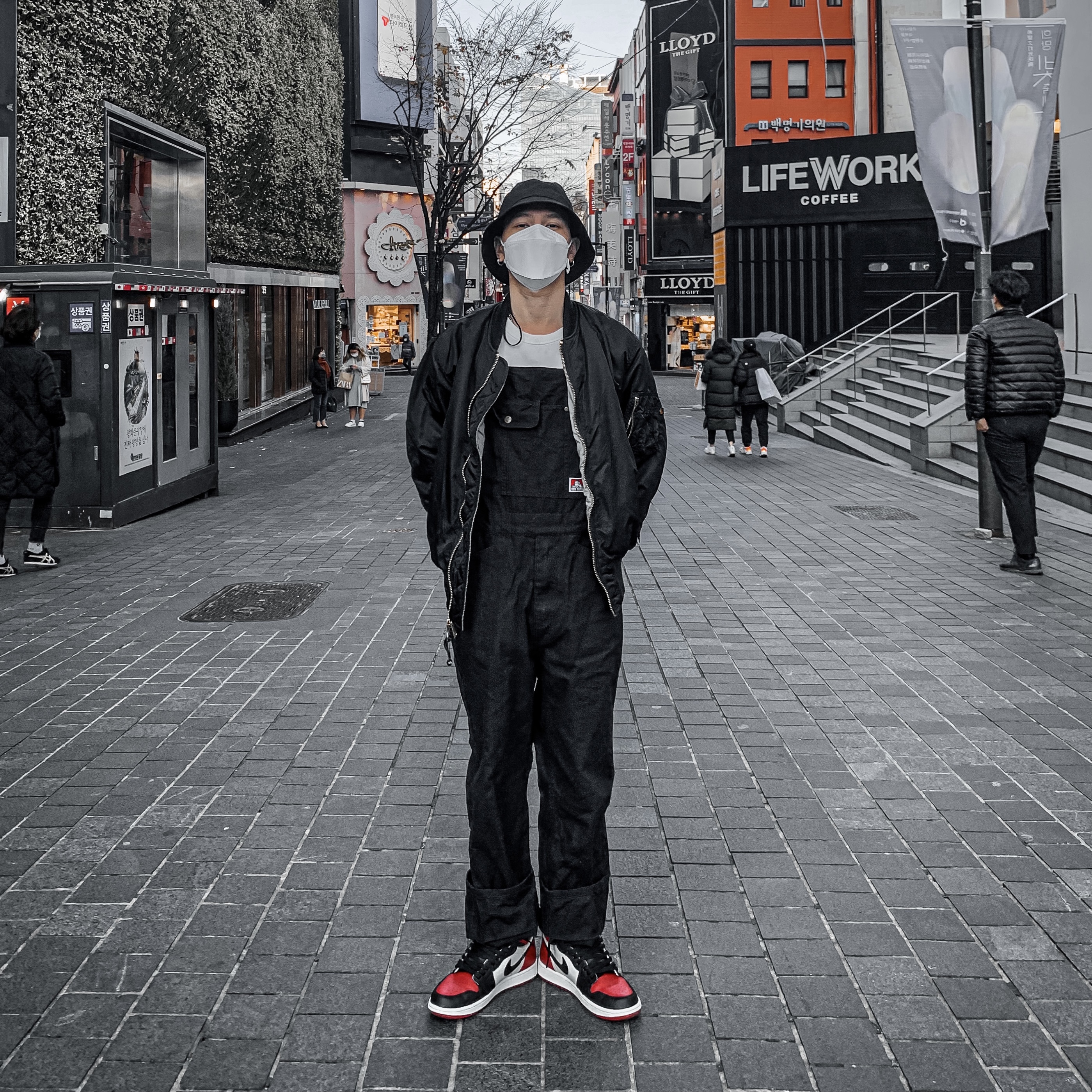 Jordan 1 Retro High OG Bred Toe 착용 스타일 - 3