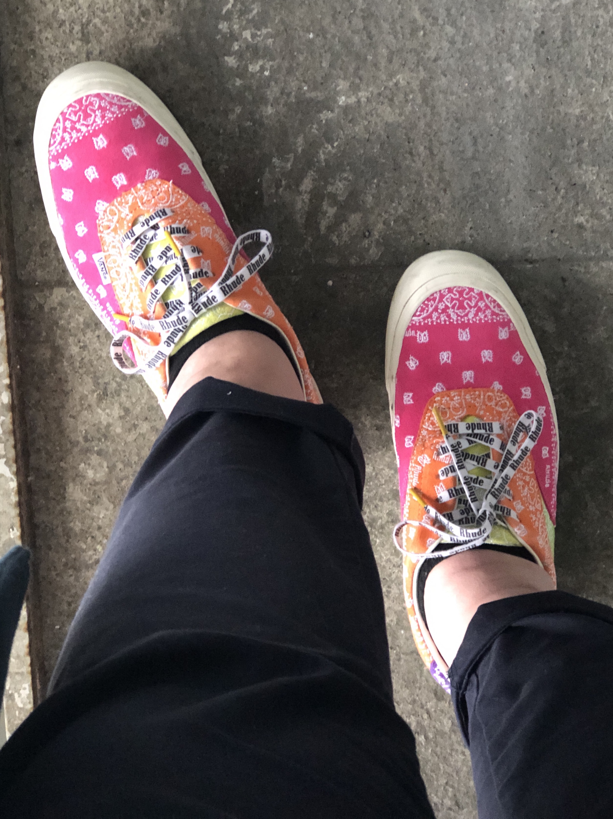 Vans x Rhude Acer NI SP Bandana Neon 착용 스타일