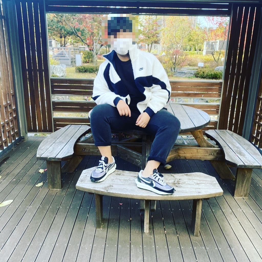 Nike x Sacai LDWaffle Black 착용 스타일