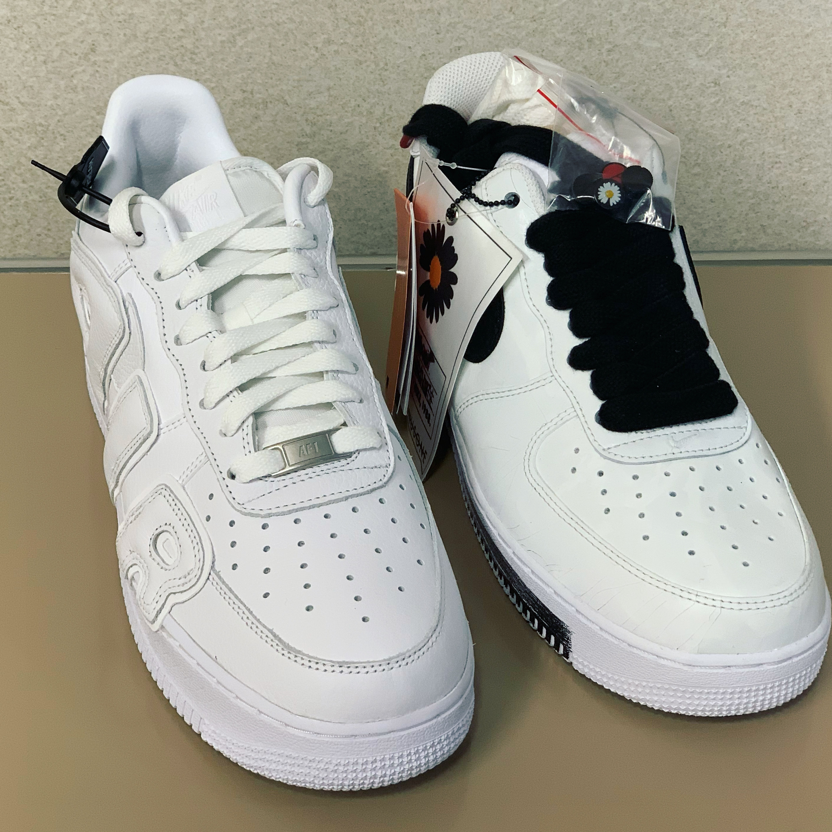 Nike x Cactus Plant Flea Market Air Force 1 Low Premium White, Nike x Peaceminusone Air Force 1 Low Para-Noise 2.0 착용 스타일