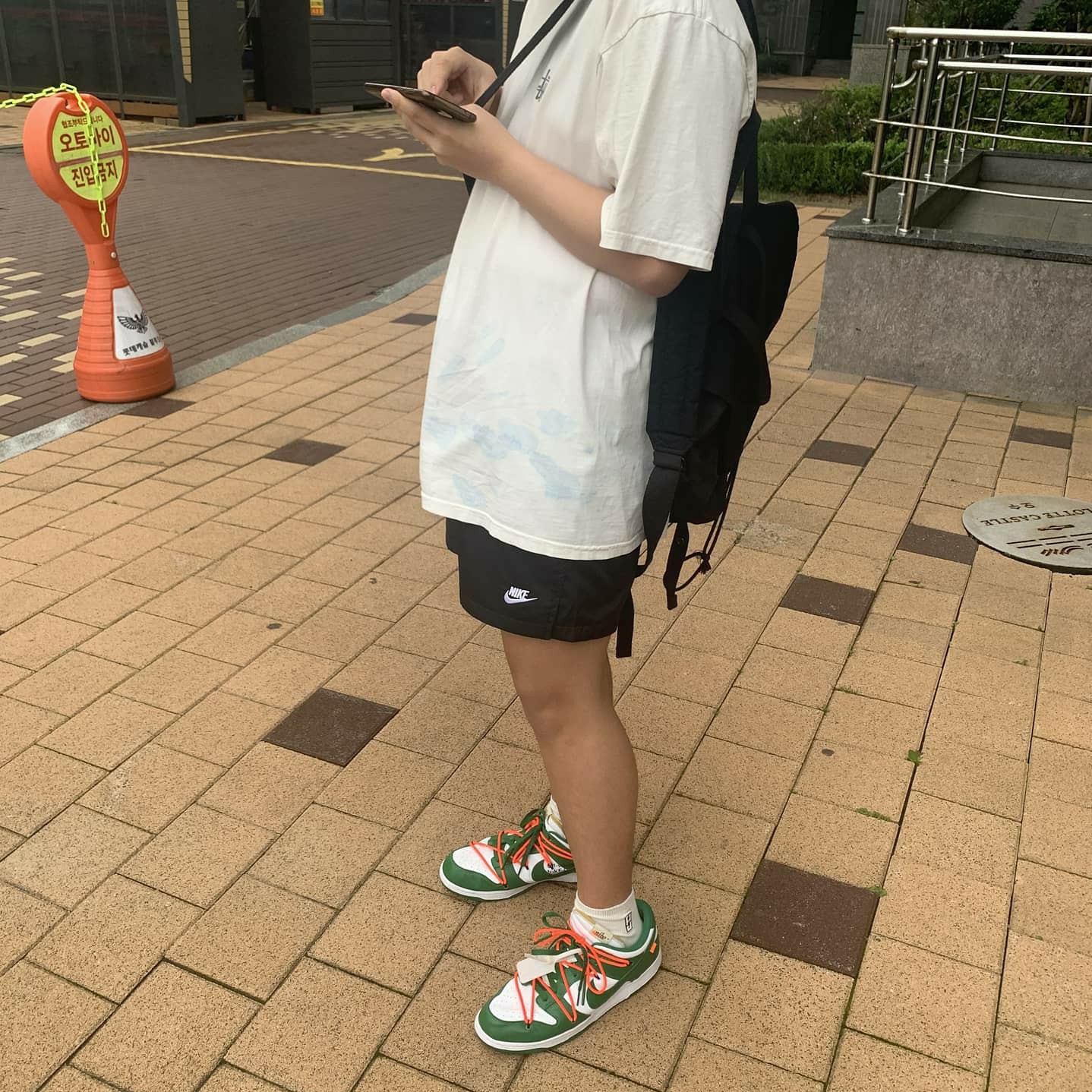 Nike x Off-White Dunk Low Pine Green 착용 스타일