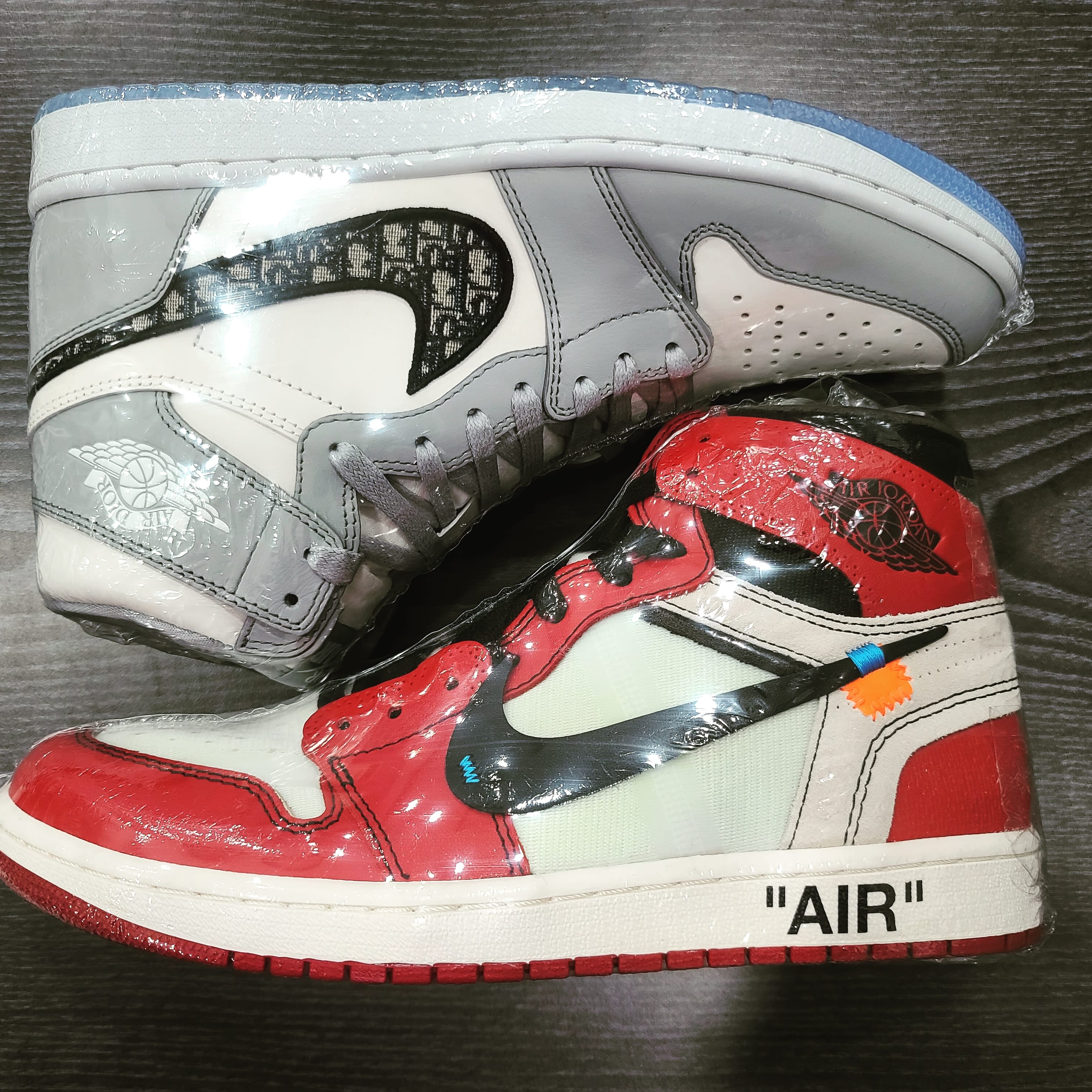 Jordan 1 x Off-White Retro High Chicago The Ten, Jordan 1 x Dior High OG 착용 스타일