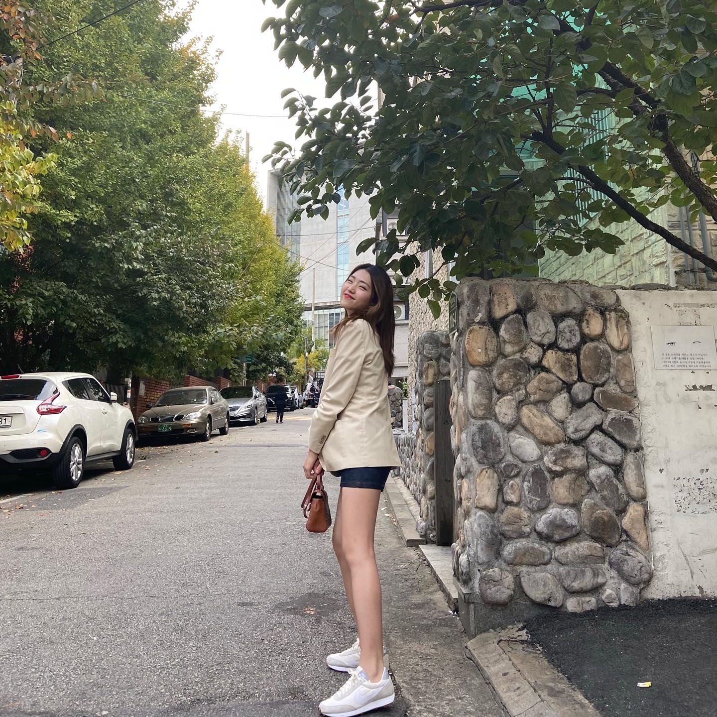 (W) Nike Daybreak Summit White, Goyard Saigon Souple Mini Bag Black Tan 착용 스타일 - 1