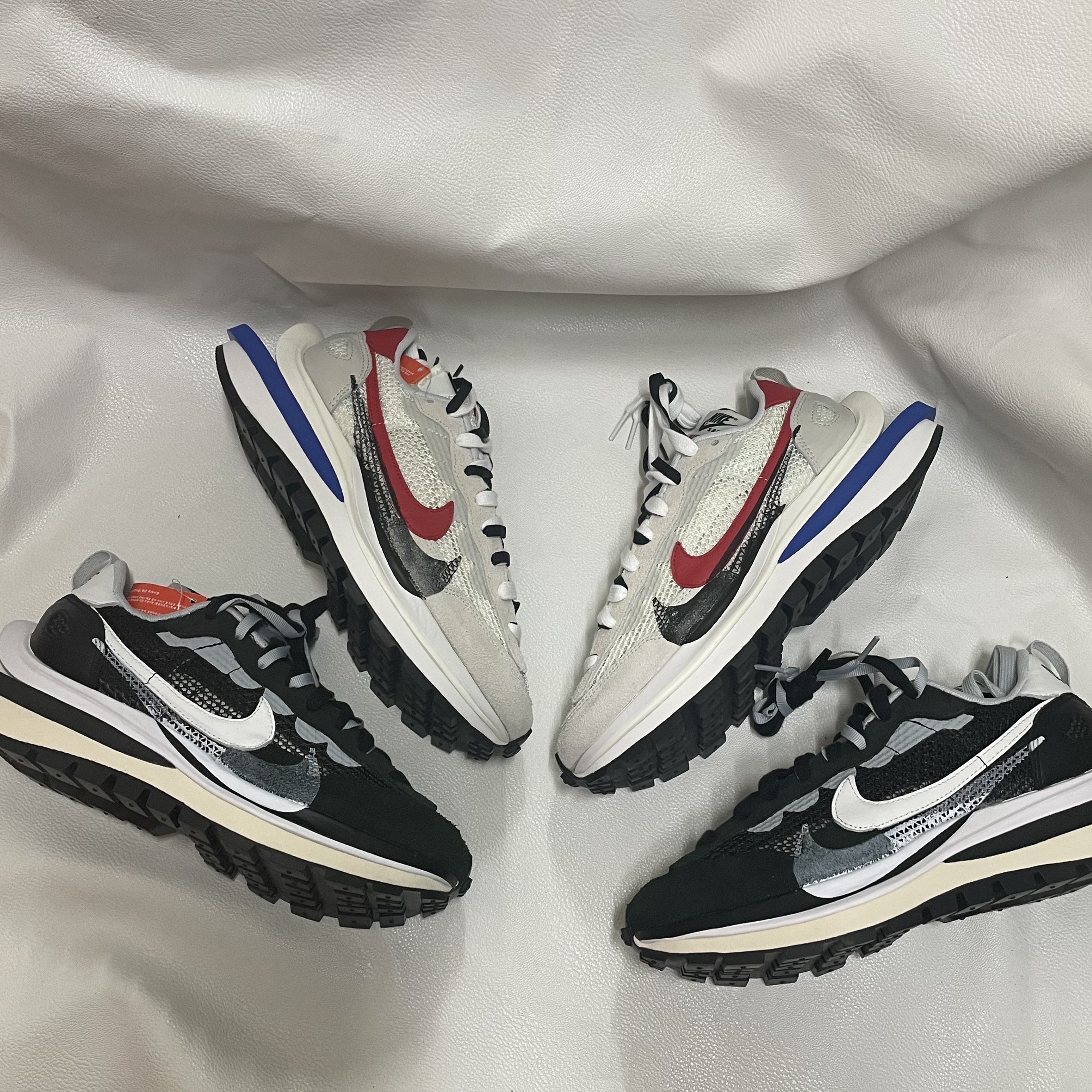 Nike x Sacai VaporWaffle Black White, Nike x Sacai VaporWaffle Royal Fuchsia 착용 스타일