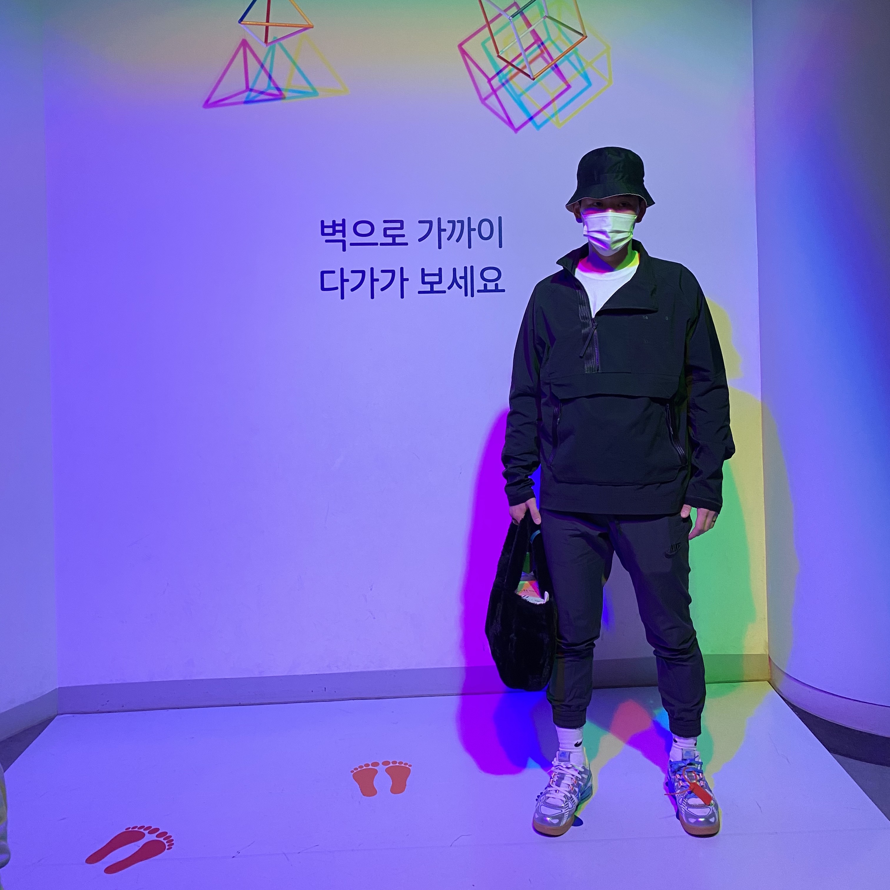 Nike x Off-White Air Rubber Dunk University Blue 착용 스타일