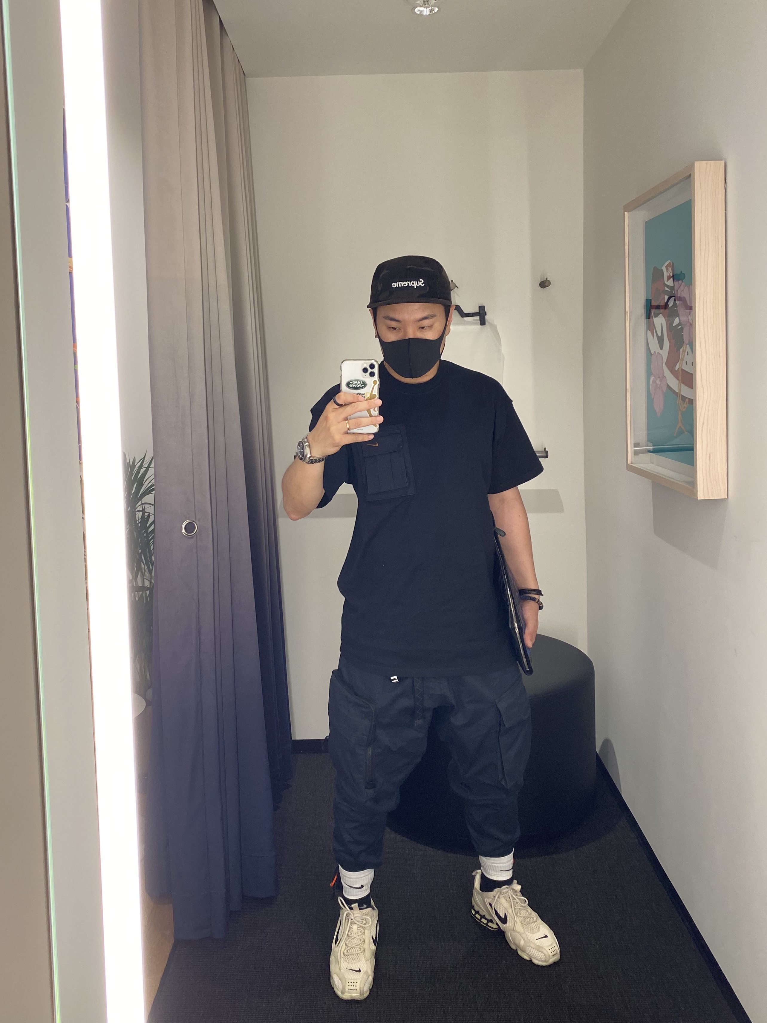 Nike x Stussy Air Zoom Spiridon Cage 2 Fossil 착용 스타일
