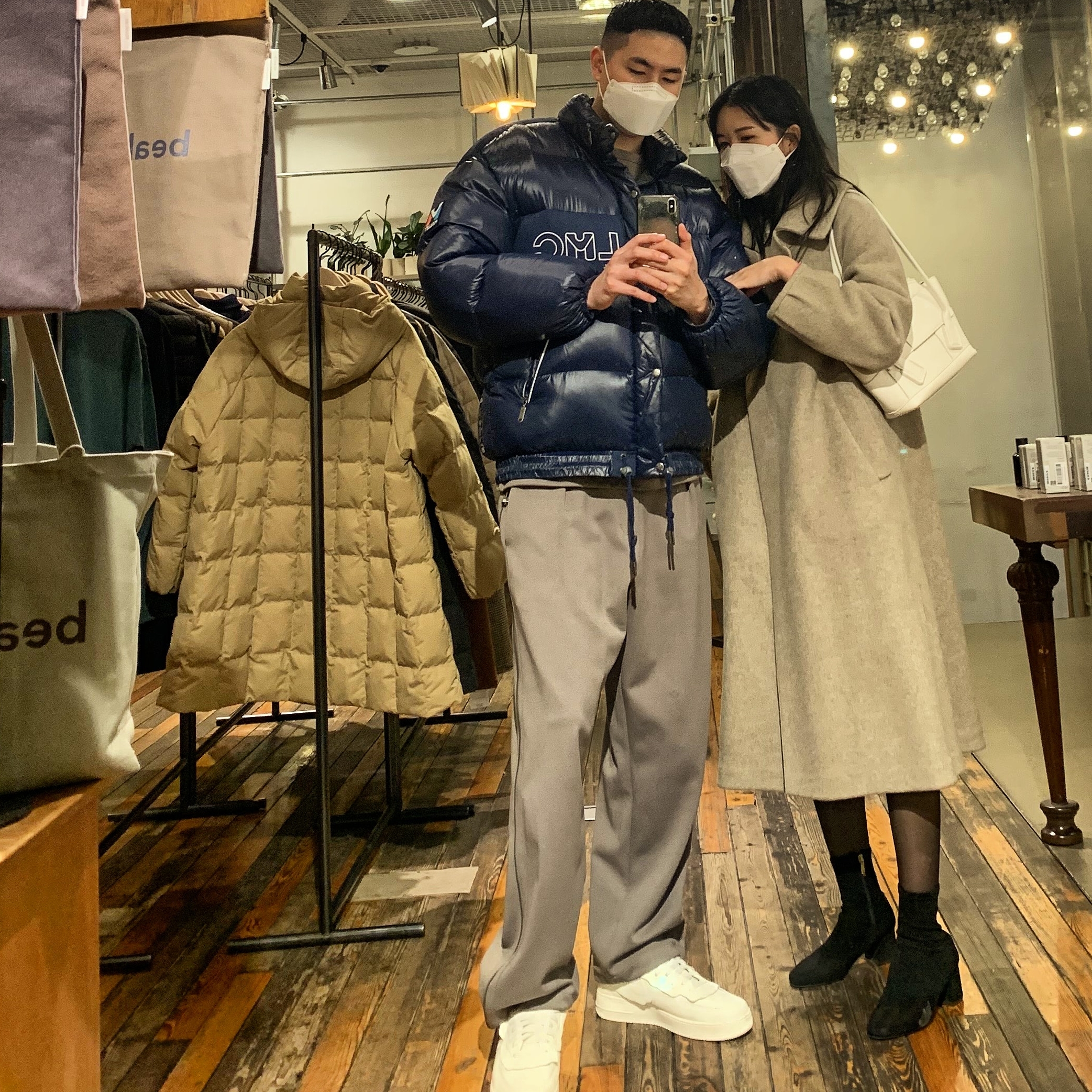 Nike x Comme des Garcons Homme Plus Air Force Mid White 착용 스타일