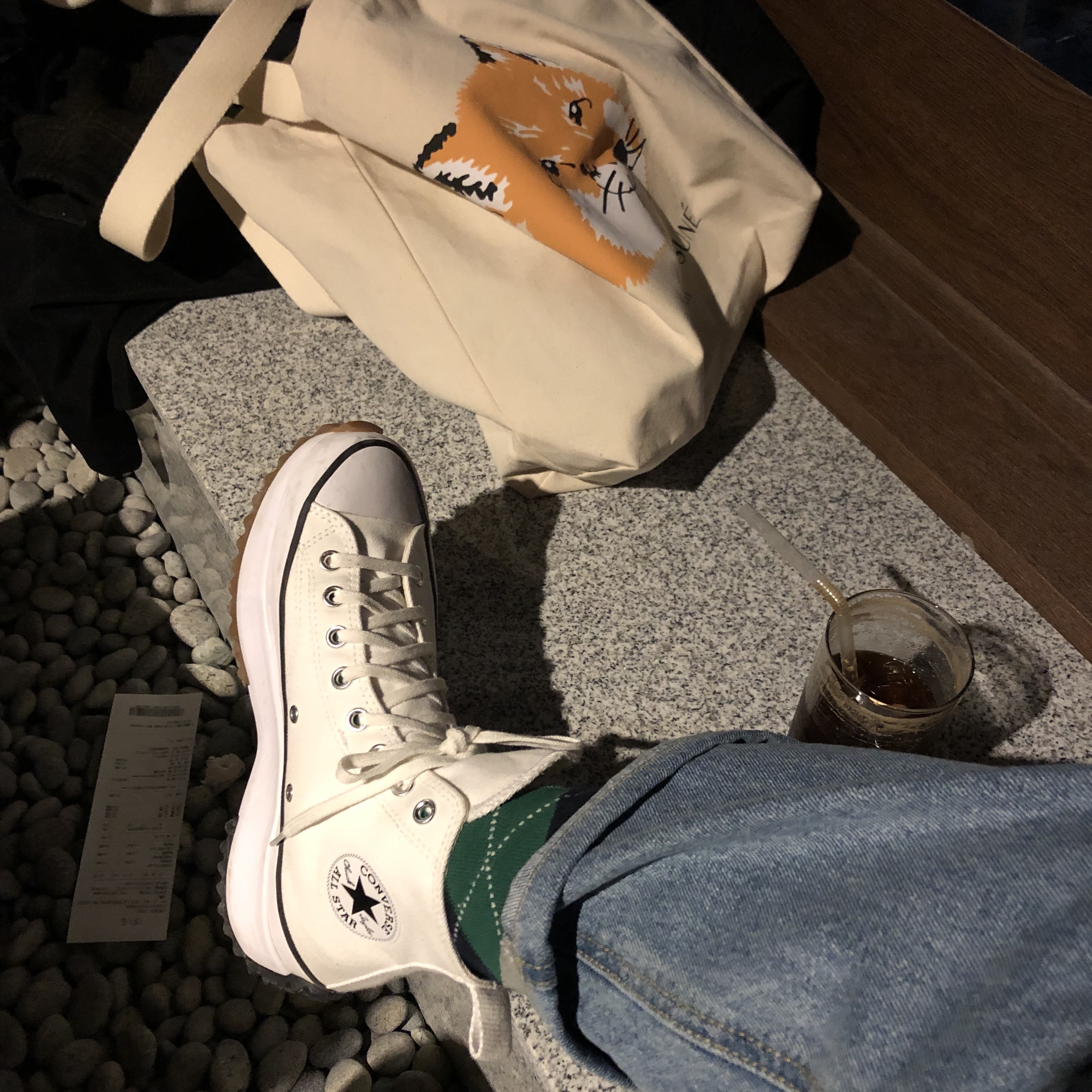 Converse Run Star Hike Hi White Black Gum 착용 스타일