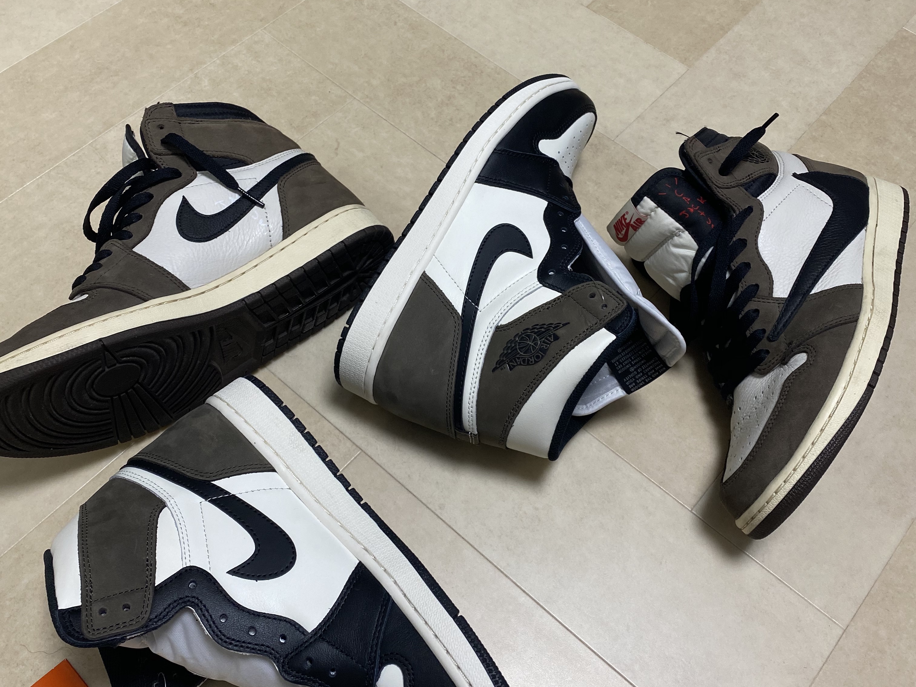 Jordan 1 x Travis Scott Retro High OG SP Mocha, Jordan 1 Retro High OG Black Mocha 착용 스타일