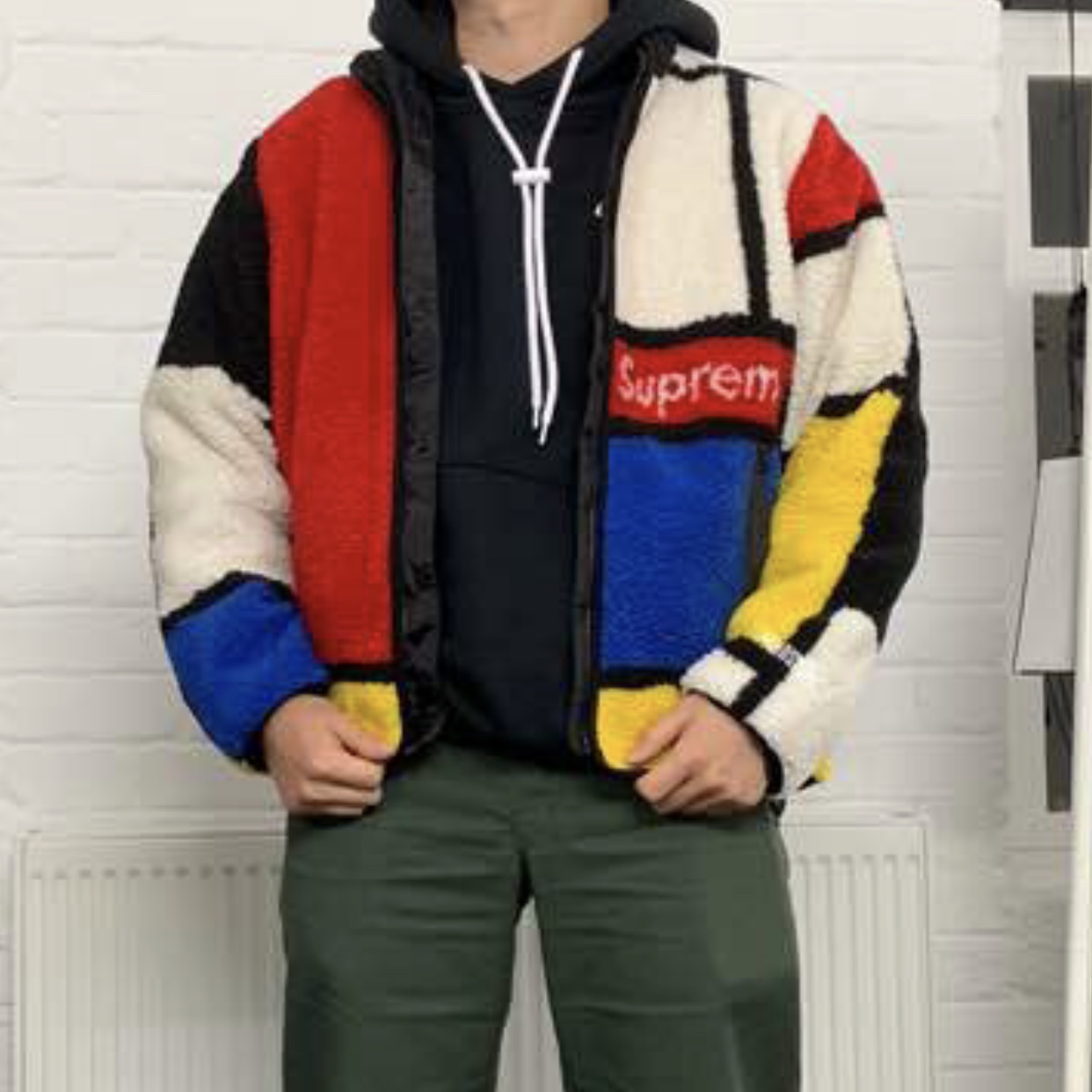 Supreme Reversible Colorblocked Fleece Jacket Red - 20FW 착용 스타일