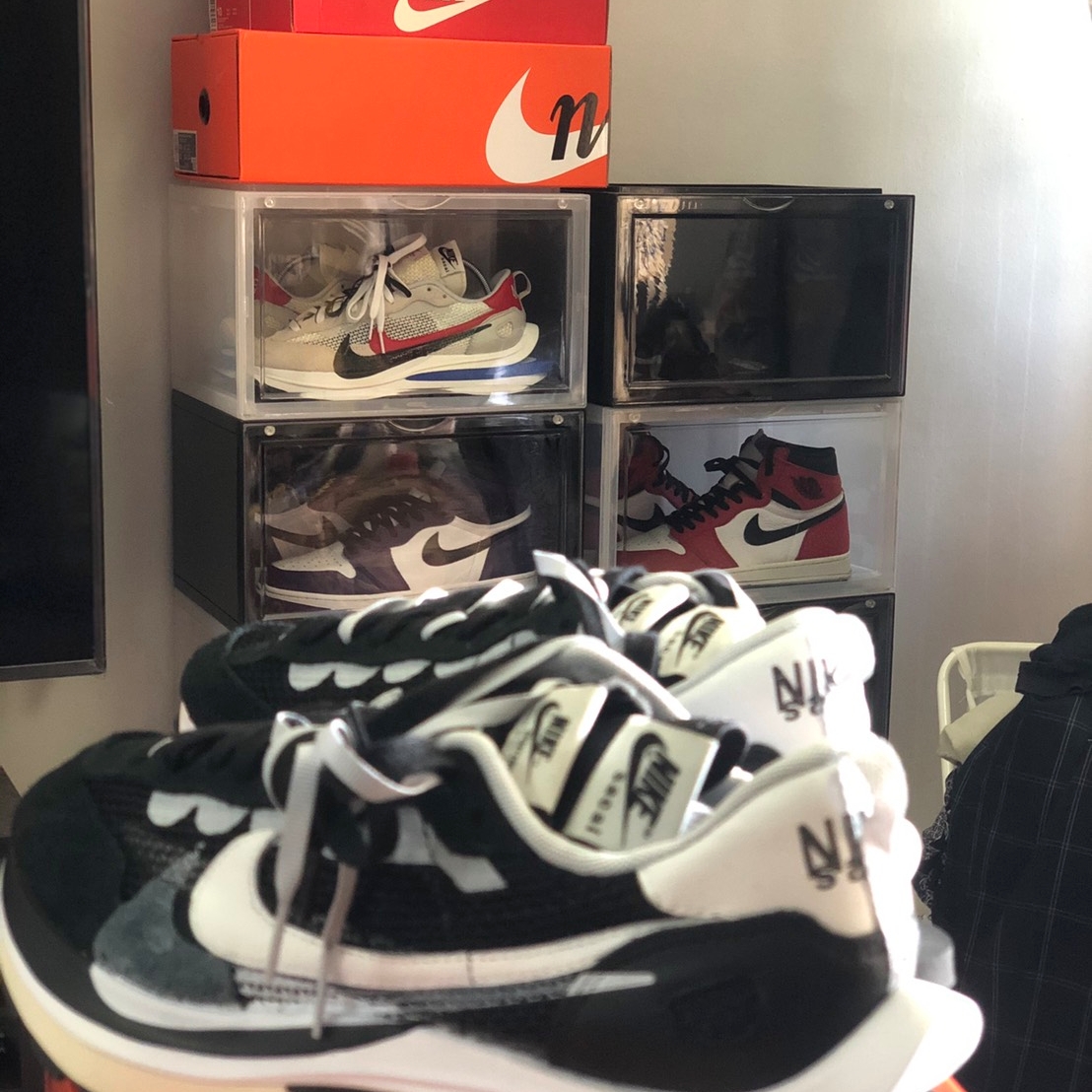 Nike x Sacai VaporWaffle Black White 착용 스타일 - 1