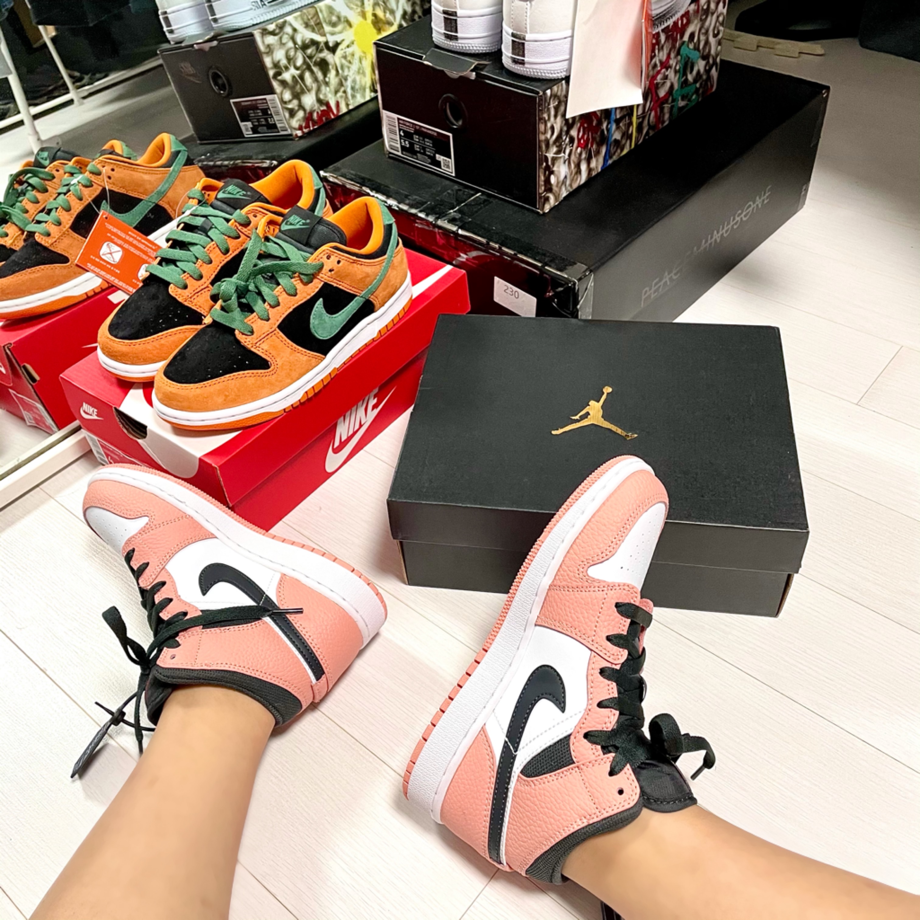 (GS) Jordan 1 Mid Pink Quartz 착용 스타일