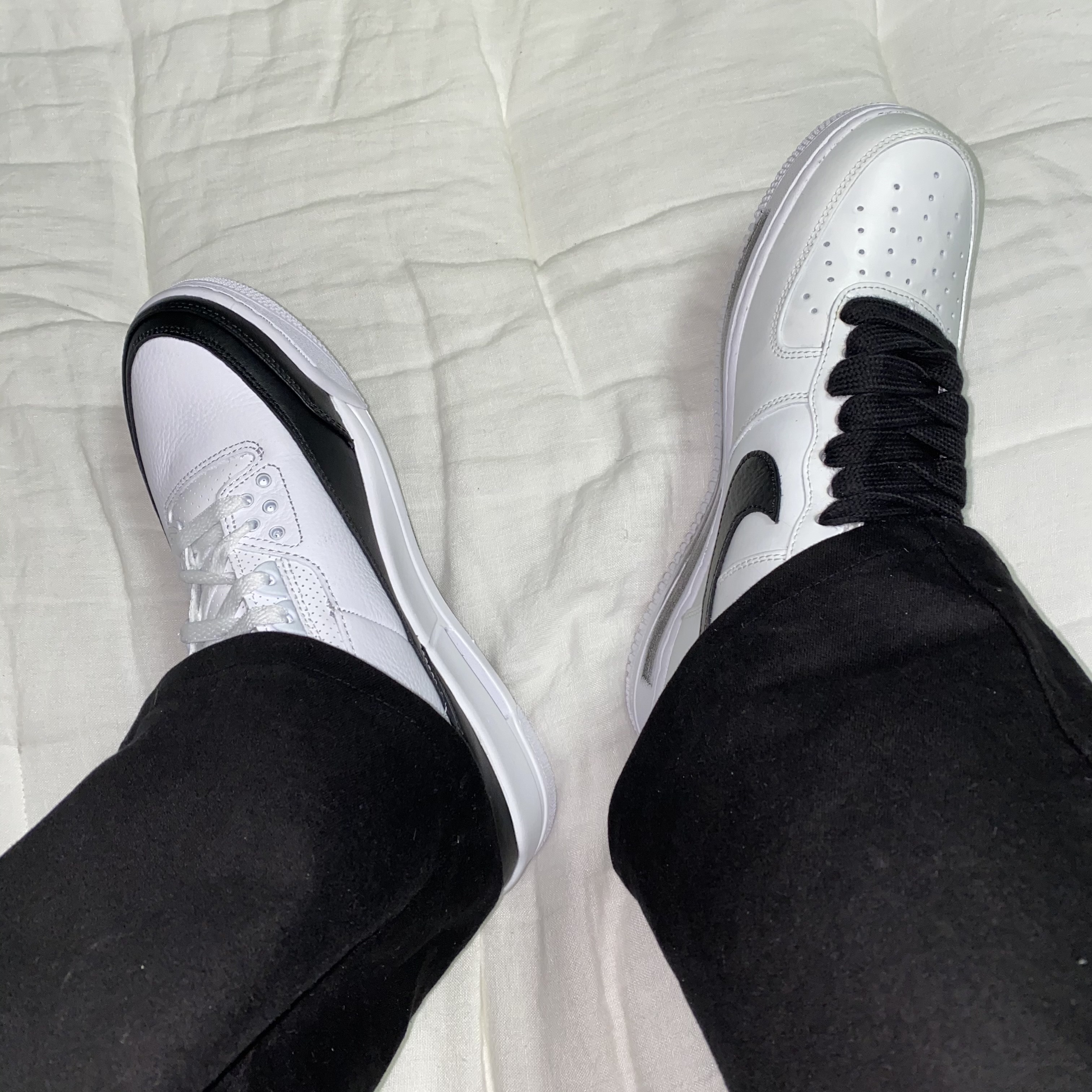 Jordan 3 x Fragment Retro SP White Black, Nike x Peaceminusone Air Force 1 Low Para-Noise 2.0 착용 스타일