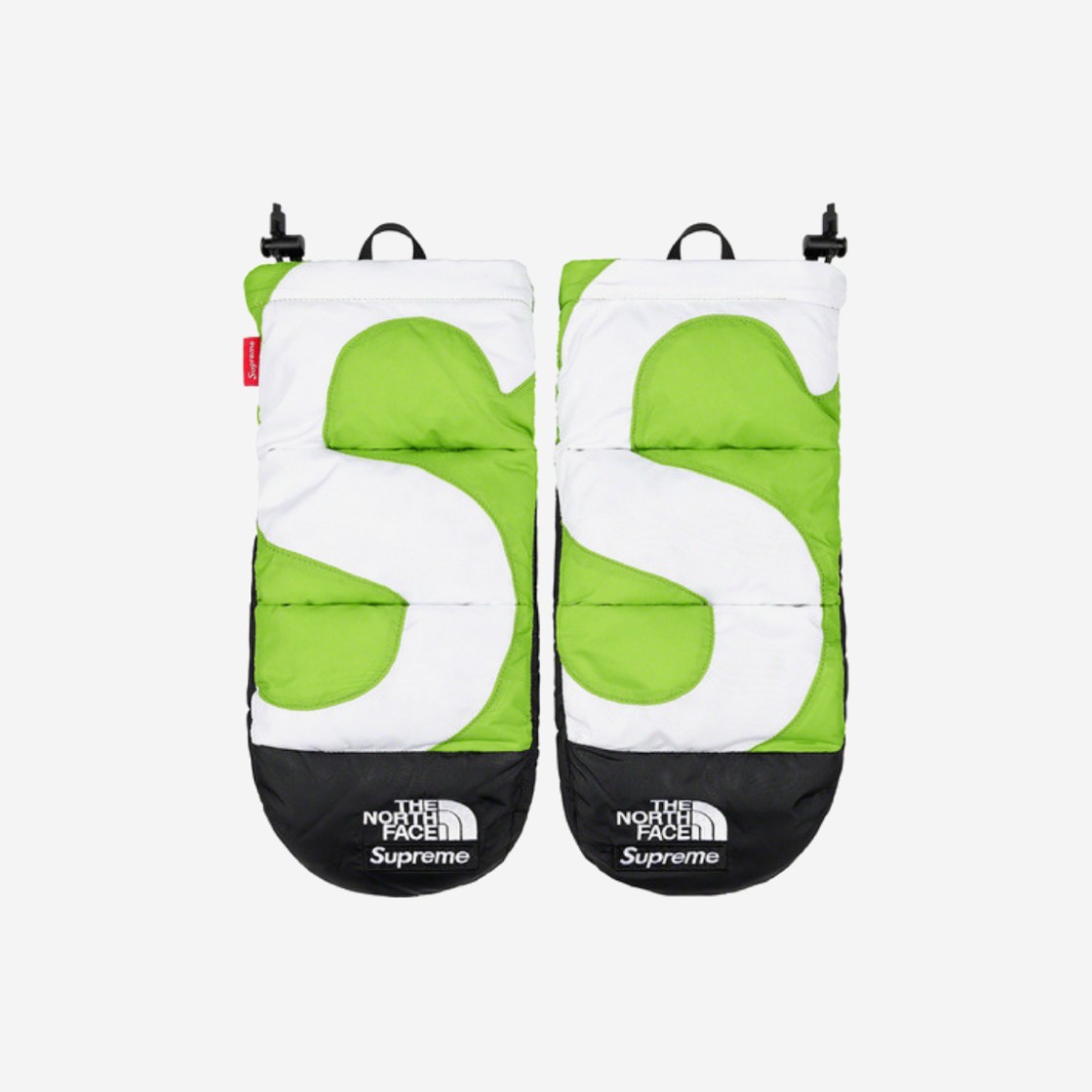 Supreme x The North Face S Logo Nuptse Mitts Lime - 20FW 상세 이미지 1