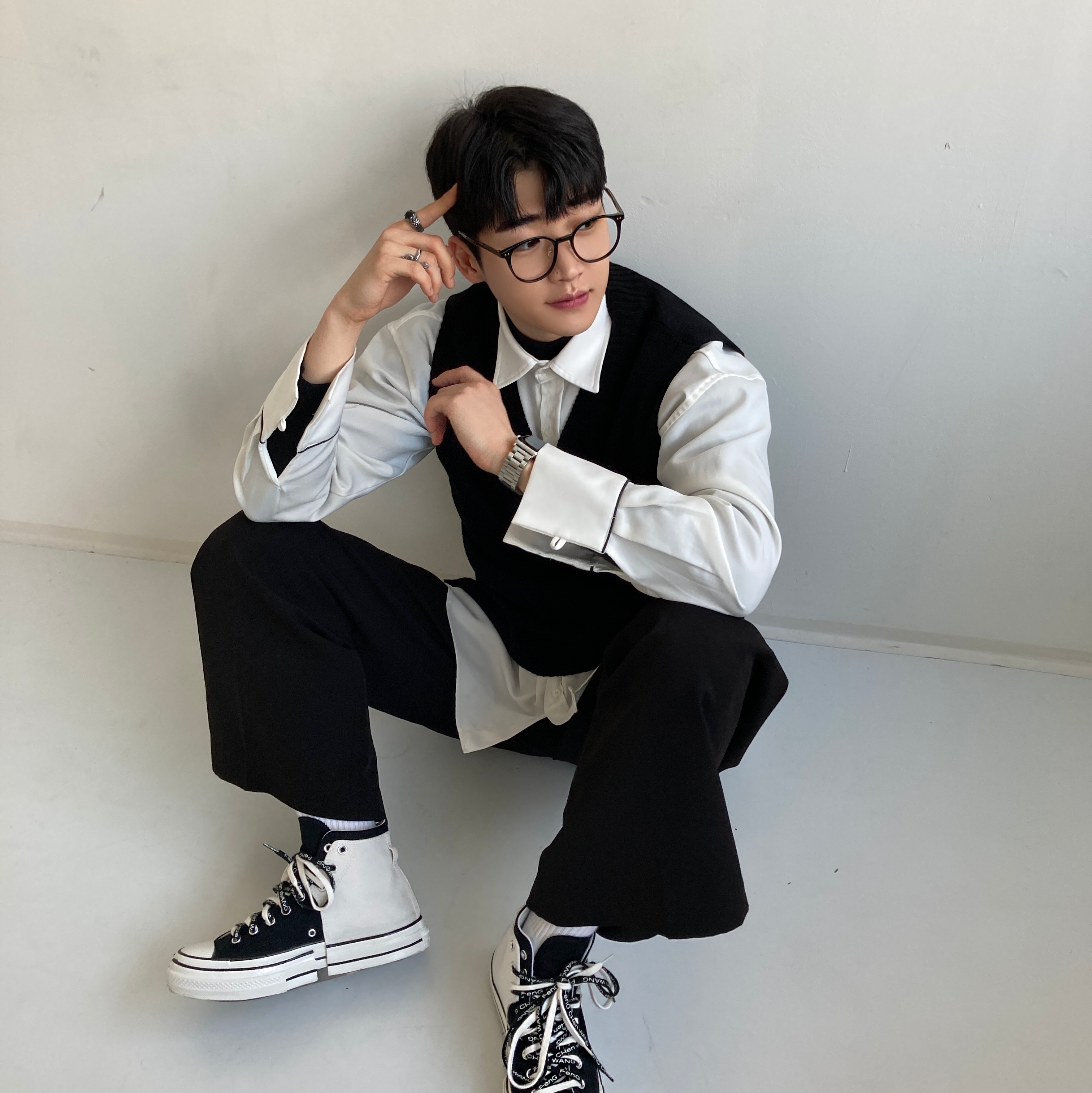 Converse x Feng Chen Wang Chuck 70 2-in-1 Natural Ivory Black 착용 스타일 - 2