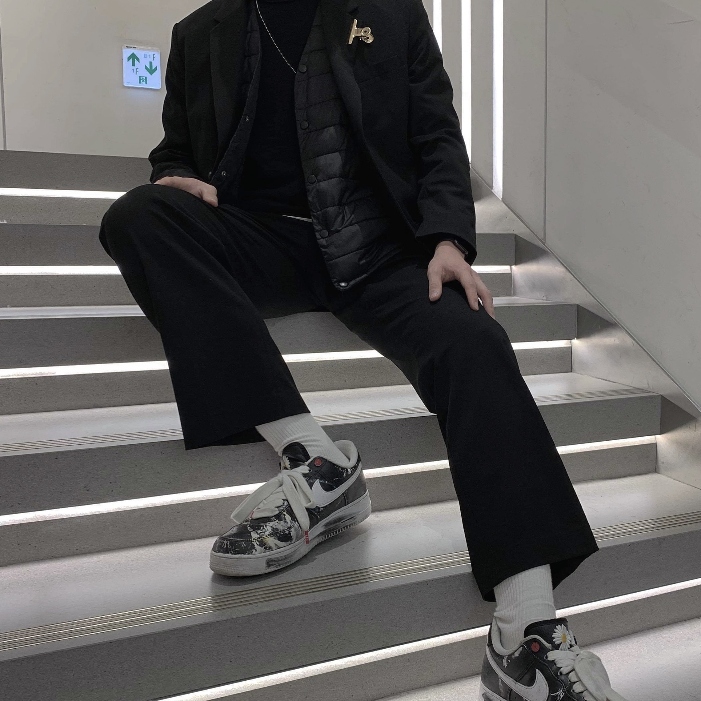 Nike x Peaceminusone Air Force 1 Low Para-Noise 착용 스타일