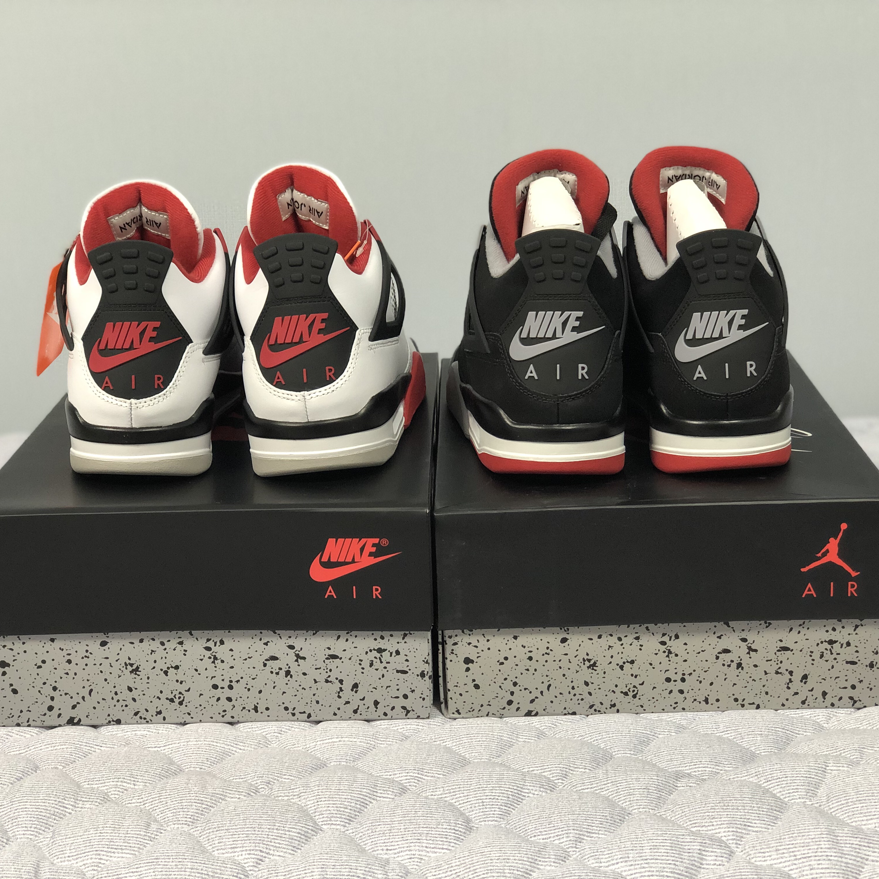 Jordan 4 Retro OG Fire Red 2020, Jordan 4 Retro Bred 2019 착용 스타일 - 5