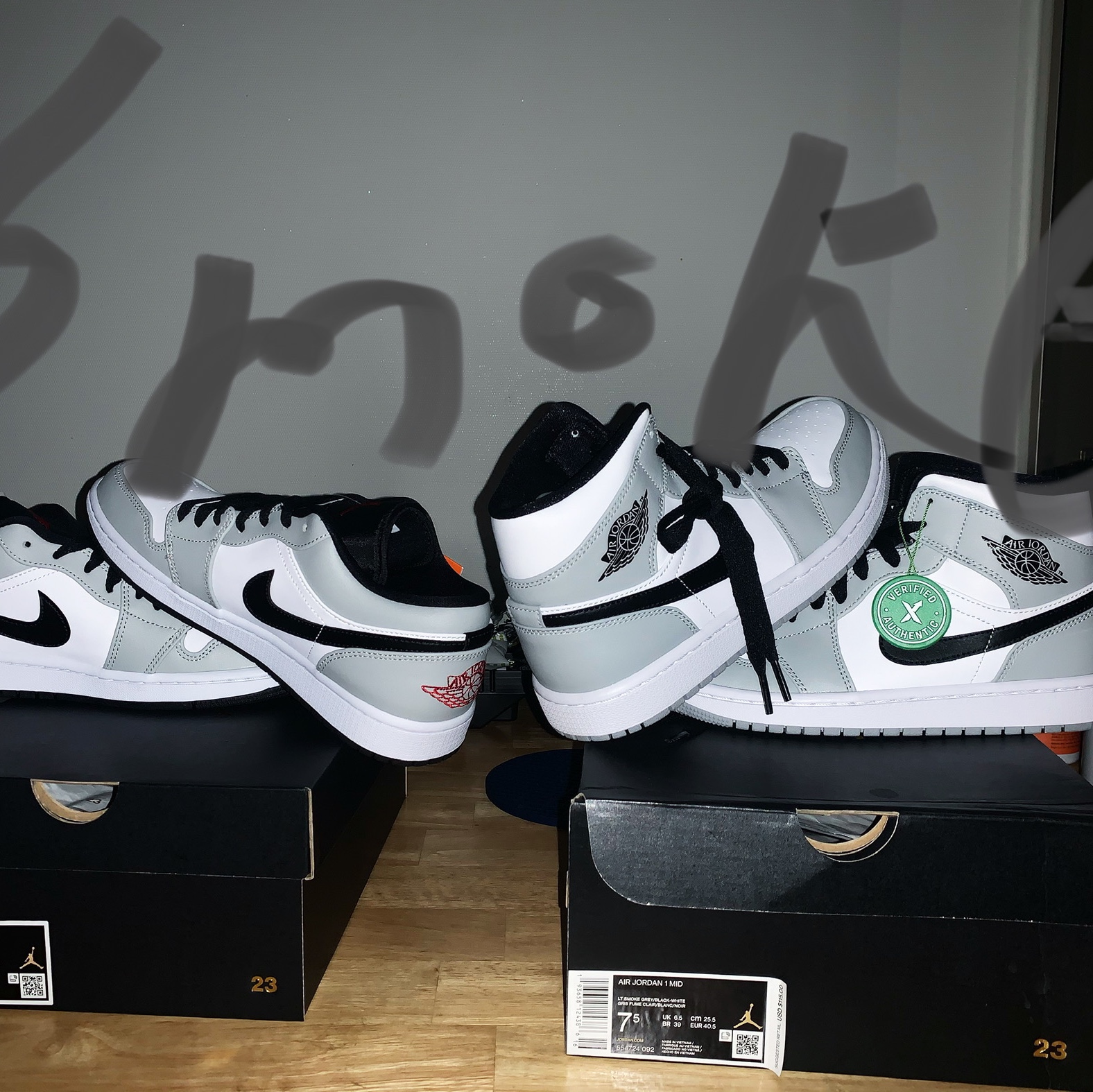 Jordan 1 Low Light Smoke Grey, Jordan 1 Mid Light Smoke Grey 착용 스타일