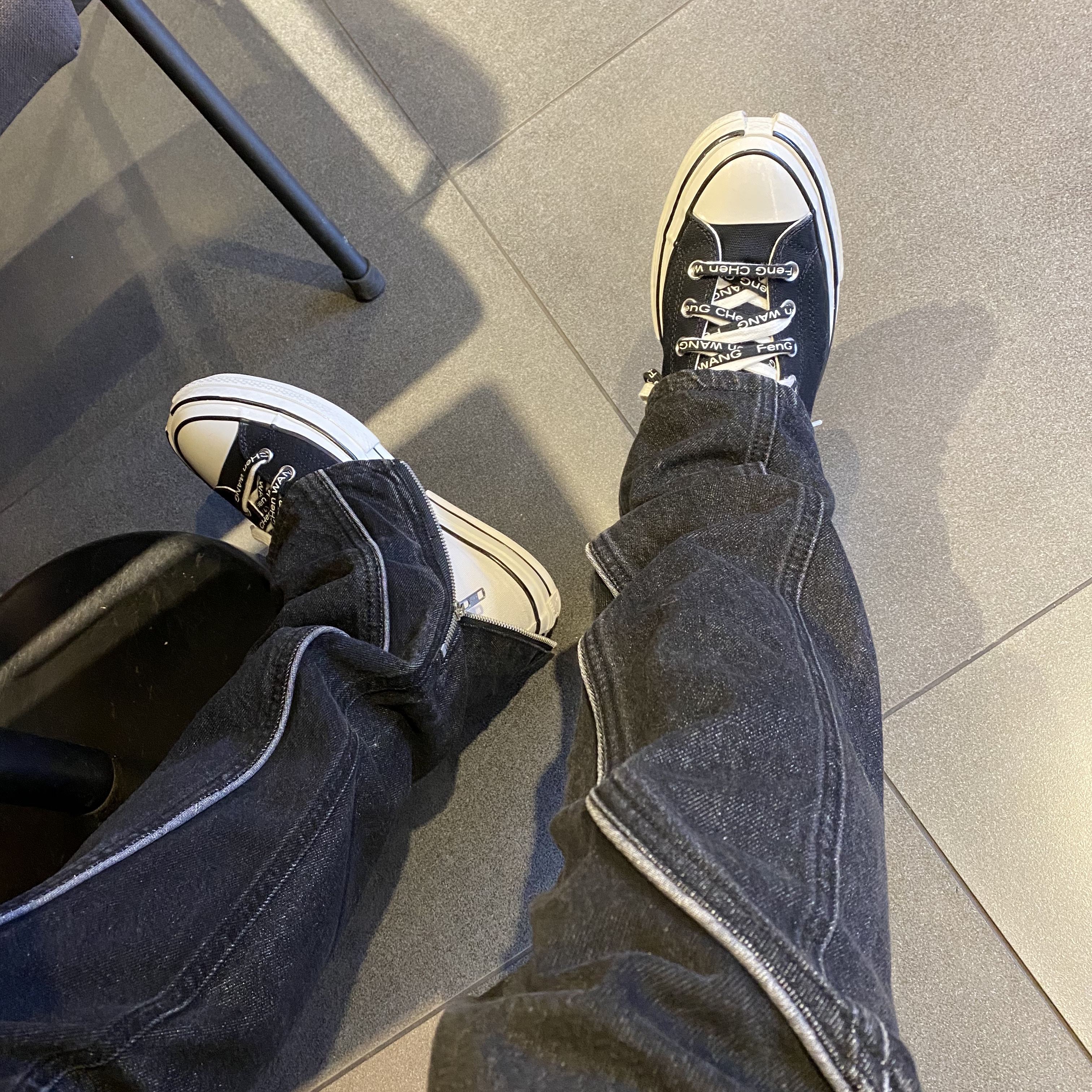 Converse x Feng Chen Wang Chuck 70 2-in-1 Natural Ivory Black 착용 스타일