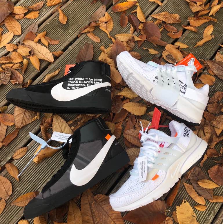 Nike x Off-White Air Presto White, Nike x Off-White Blazer Mid Grim Reaper Black 착용 스타일