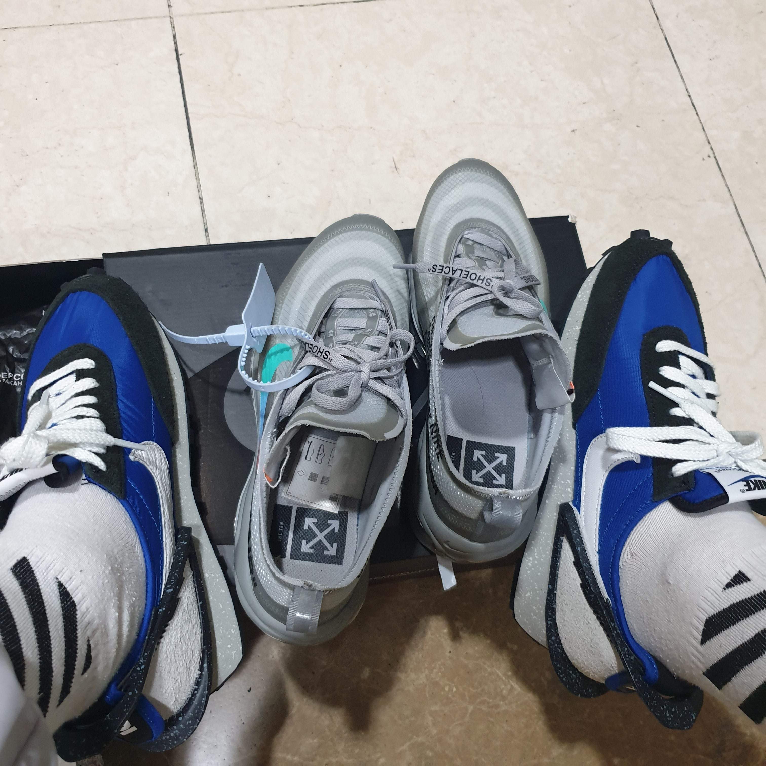 Nike x Undercover Daybreak Blue Jay, Jordan 1 x Travis Scott Retro Low OG SP Mocha 착용 스타일 - 3