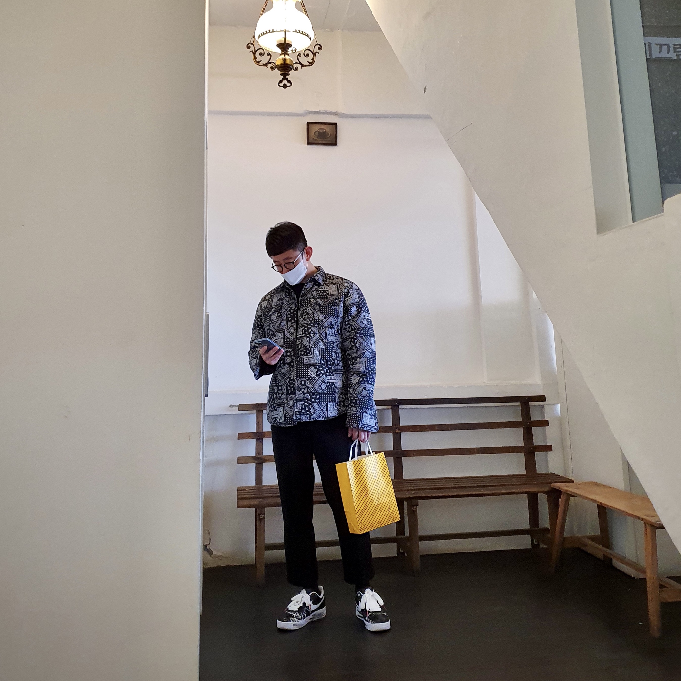 Nike x Peaceminusone Air Force 1 Low Para-Noise 착용 스타일