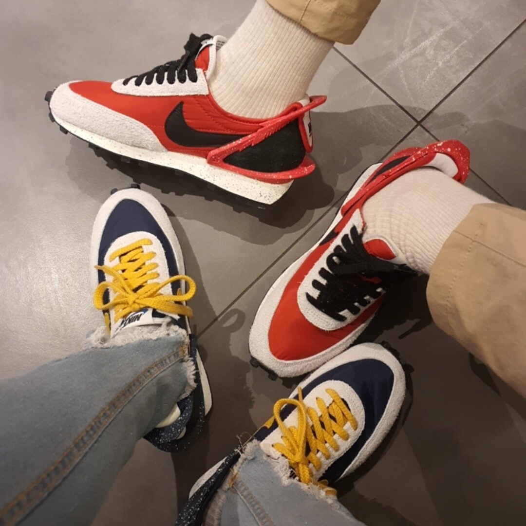 (W) Nike x Undercover Daybreak University Red, (W) Nike x Undercover Daybreak Obsidian 착용 스타일
