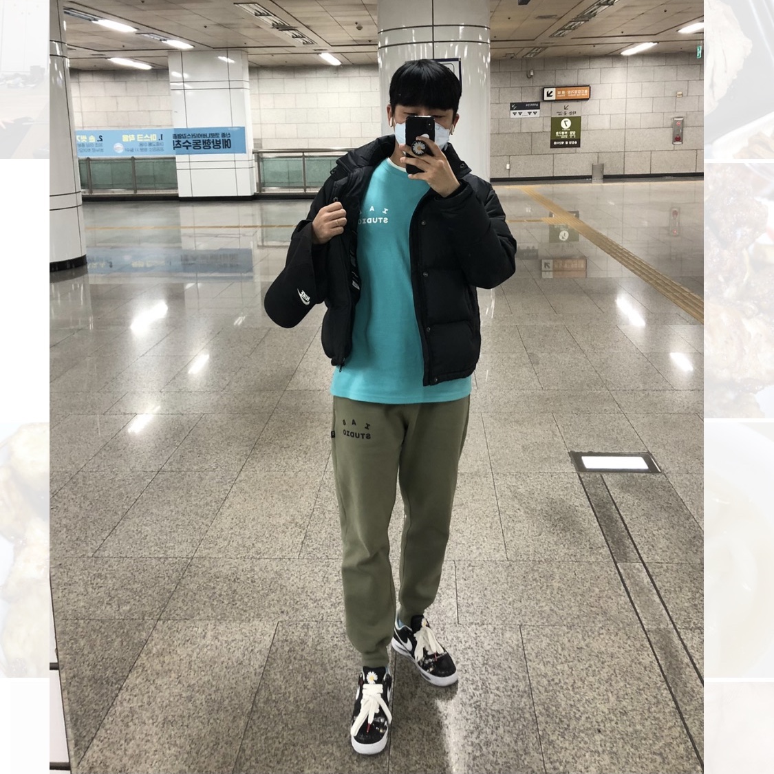 Nike x Peaceminusone Air Force 1 Low Para-Noise 착용 스타일