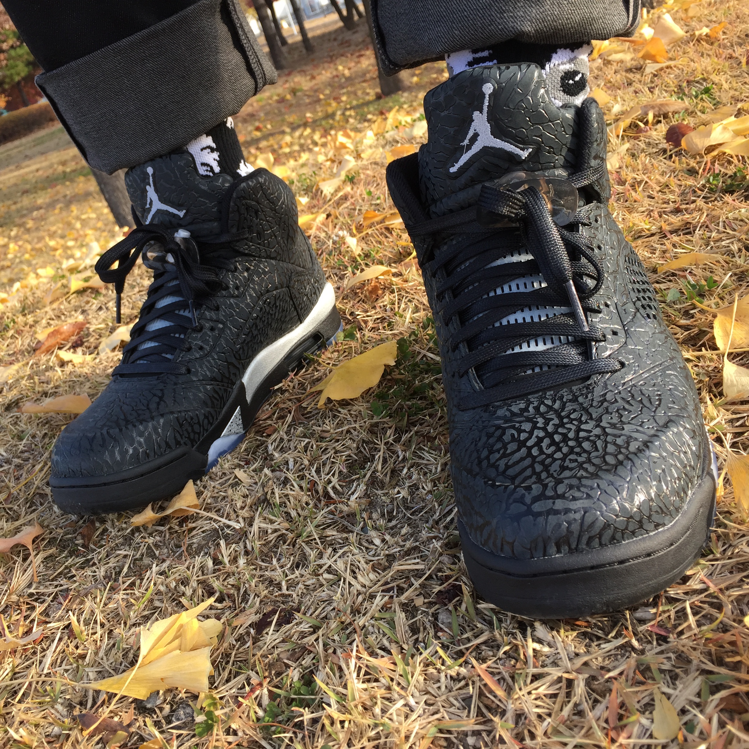 Jordan 5 Retro 3Lab5 Black Silver 착용 스타일