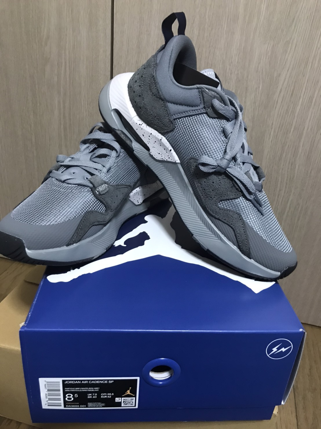 Jordan x Fragment Air Cadence SP Particle Grey 착용 스타일