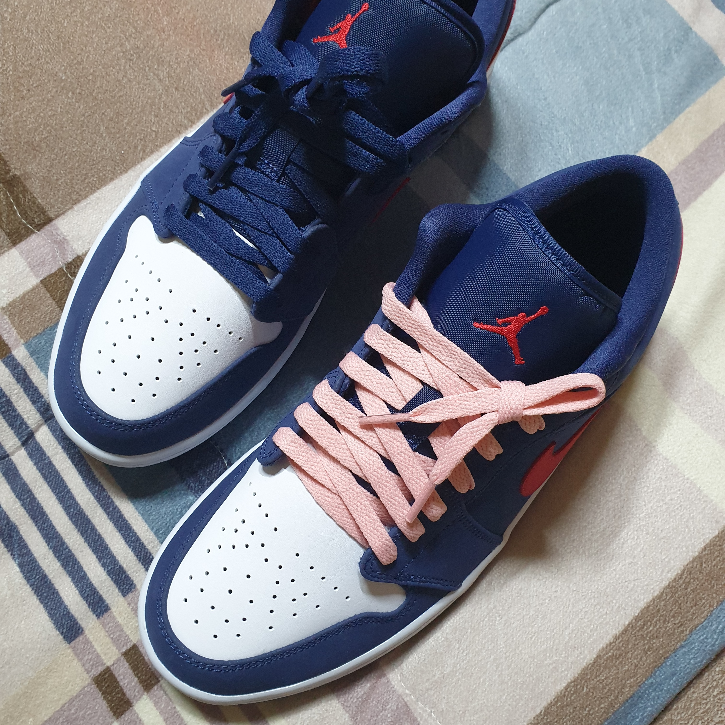 Jordan 1 Low SE USA, (GS) Jordan 1 Low USA 착용 스타일
