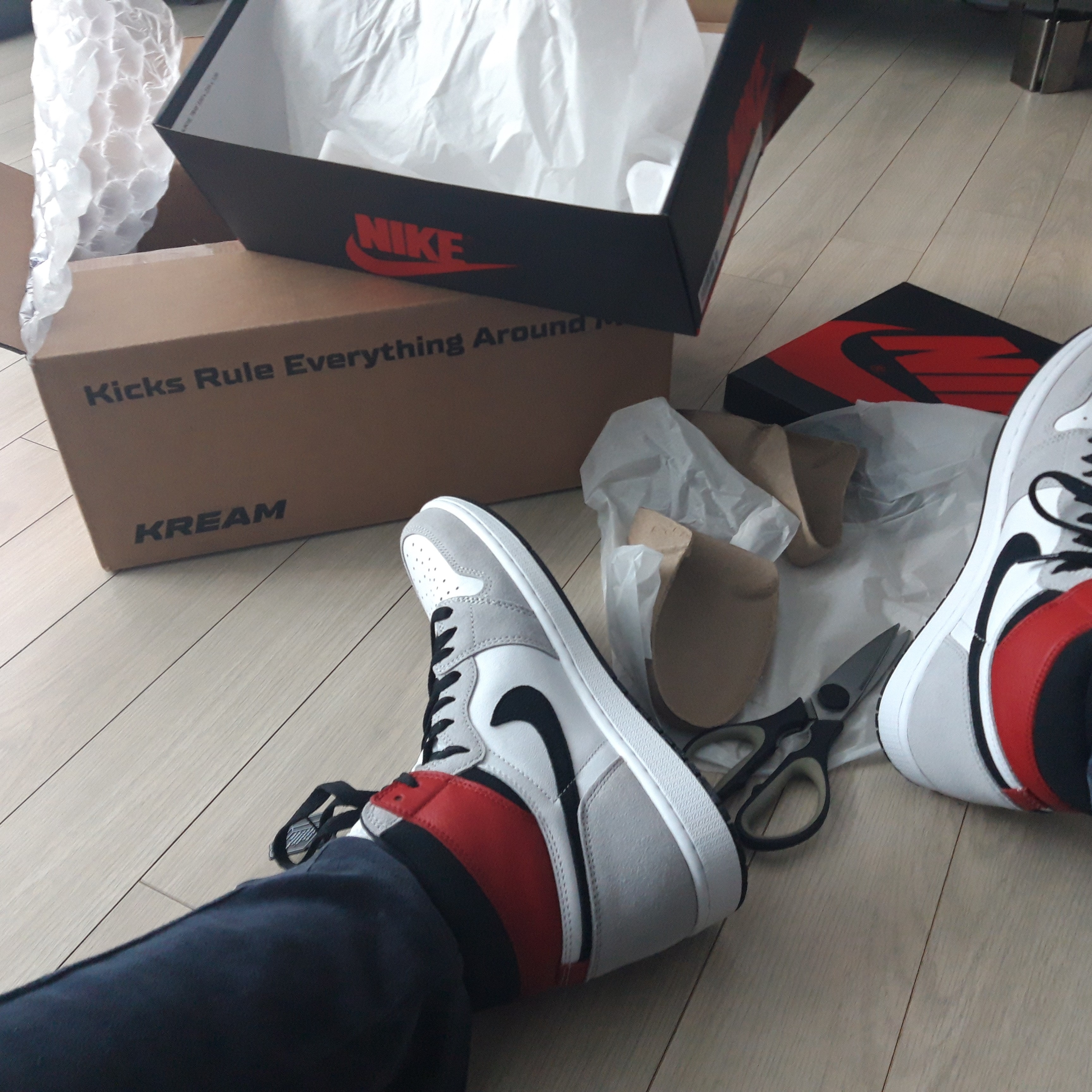 Jordan 1 Retro High OG Light Smoke Grey 착용 스타일 - 1