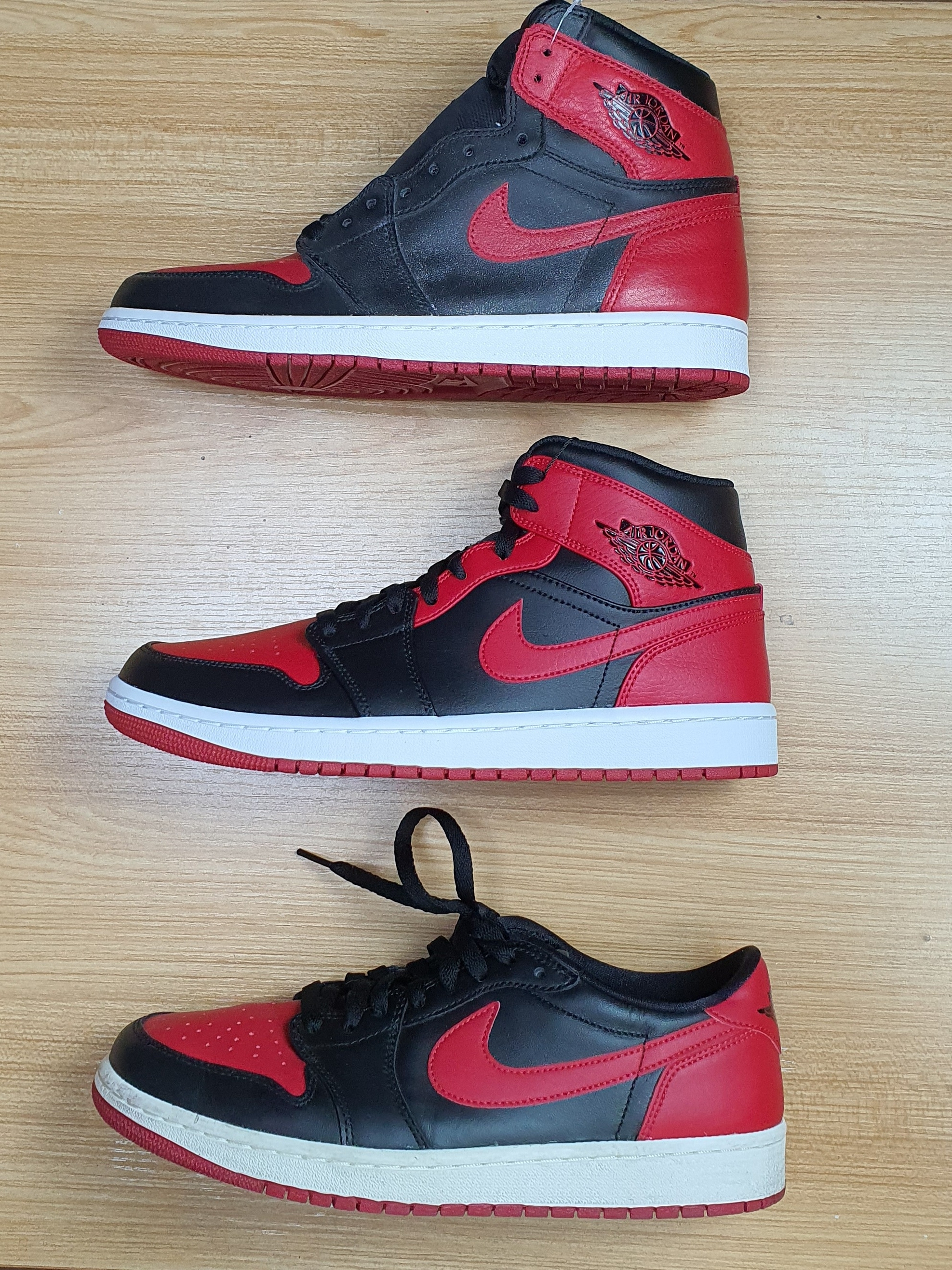 Jordan 1 Mid Bred Banned 2020, Jordan 1 Retro High OG Bred Banned 2016 착용 스타일