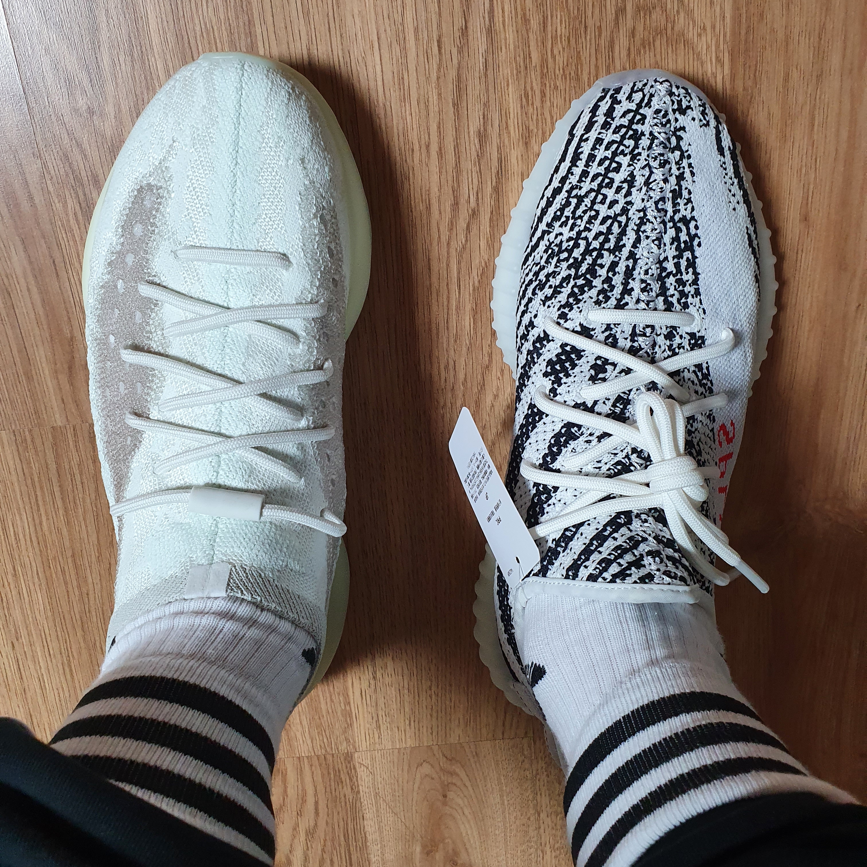 Adidas Yeezy Boost 350 V2 Zebra 2017/2019/2020, Adidas Yeezy Boost 380 Calcite Glow 착용 스타일
