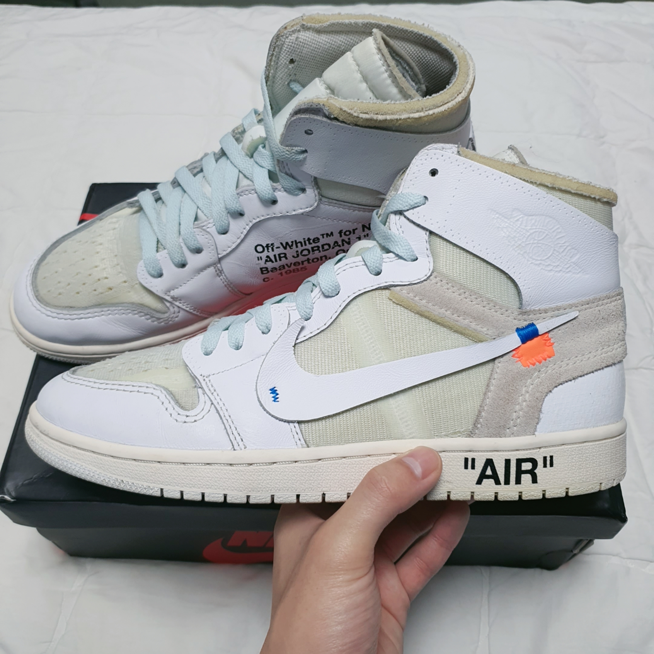 Jordan 1 x Off-White Retro High White 착용 스타일
