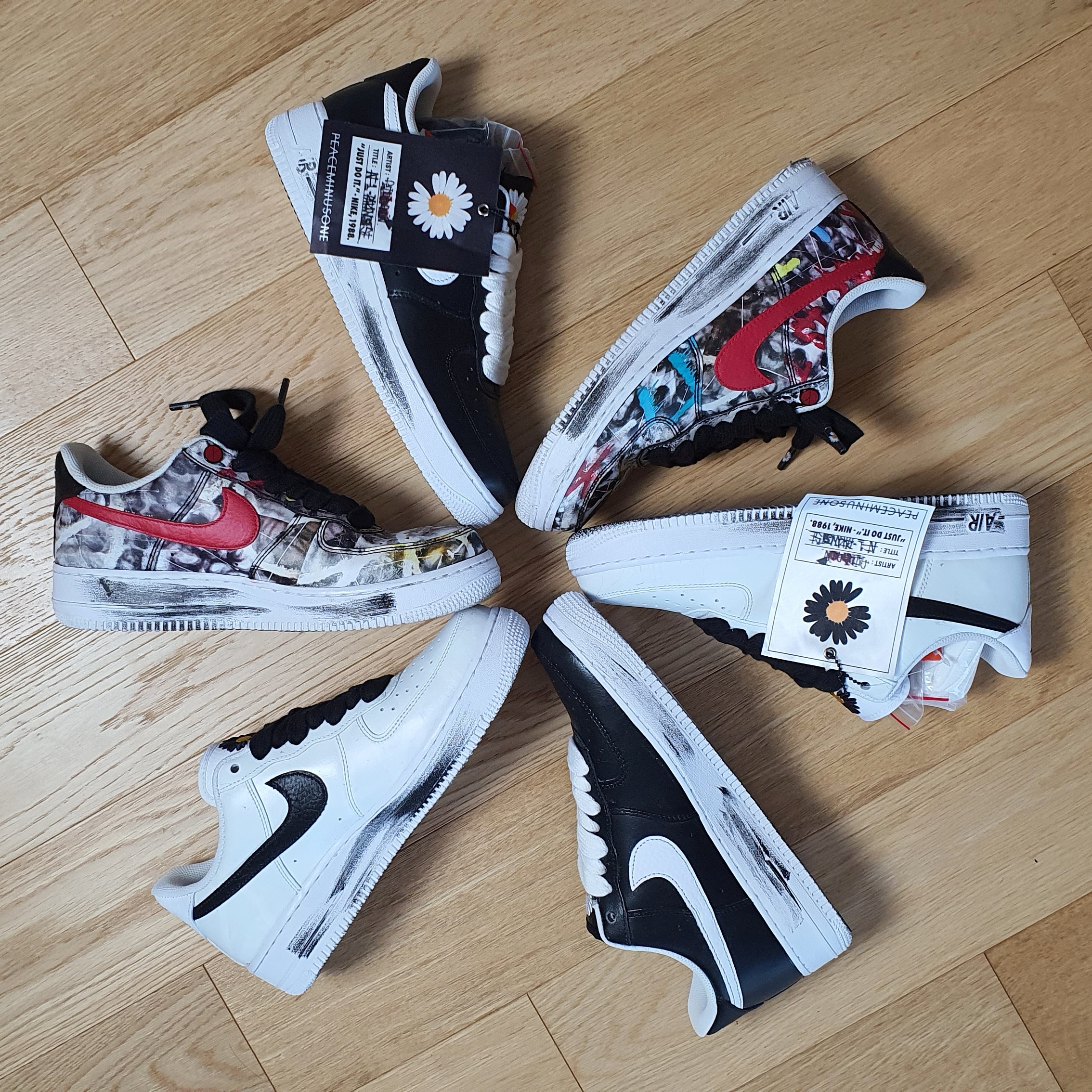 Nike x Peaceminusone Air Force 1 Low Para-Noise, Nike x Peaceminusone Air Force 1 Low Para-Noise 2.0 착용 스타일