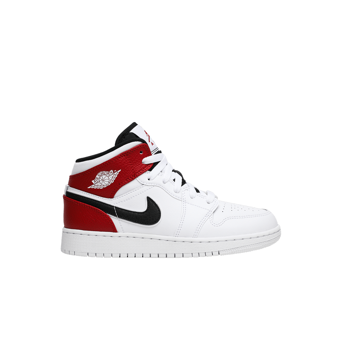 554725-116 (GS) Jordan 1 Mid White Black Gym Red - 대표 이미지 #1