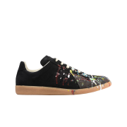 Maison Margiela Calfskin Paint Drop Replica Sneakers Black