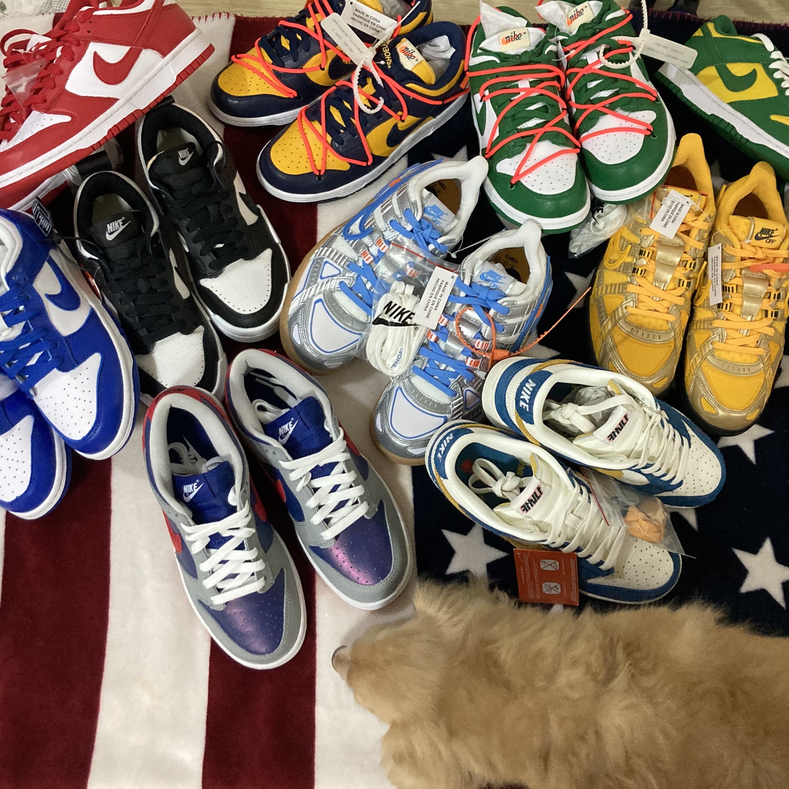 Nike Dunk Low SP Brazil 2020, Nike x Off-White Dunk Low Pine Green 착용 스타일