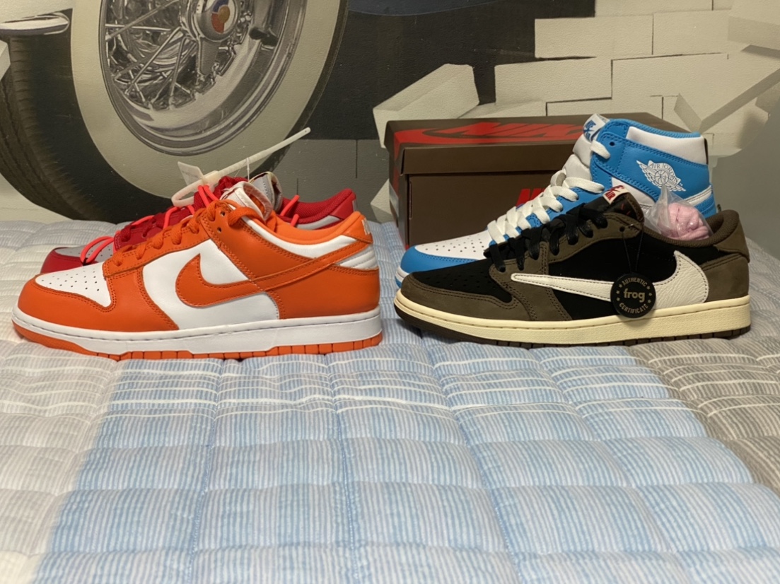 Nike Dunk Low SP Syracuse 2020, Nike x Off-White Dunk Low University Red 착용 스타일