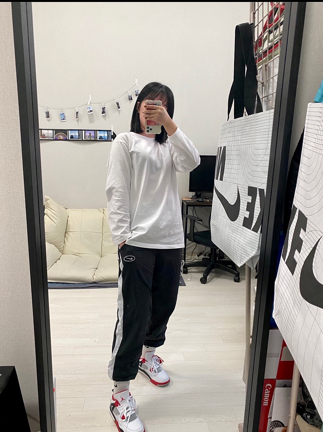 (GS) Jordan 4 Retro OG Fire Red 2020 착용 스타일