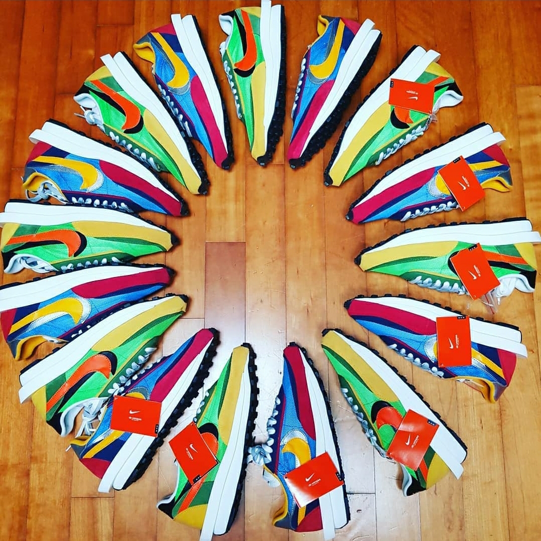 Nike x Sacai LDWaffle Green Multi, Nike x Sacai LDWaffle Blue Multi 착용 스타일