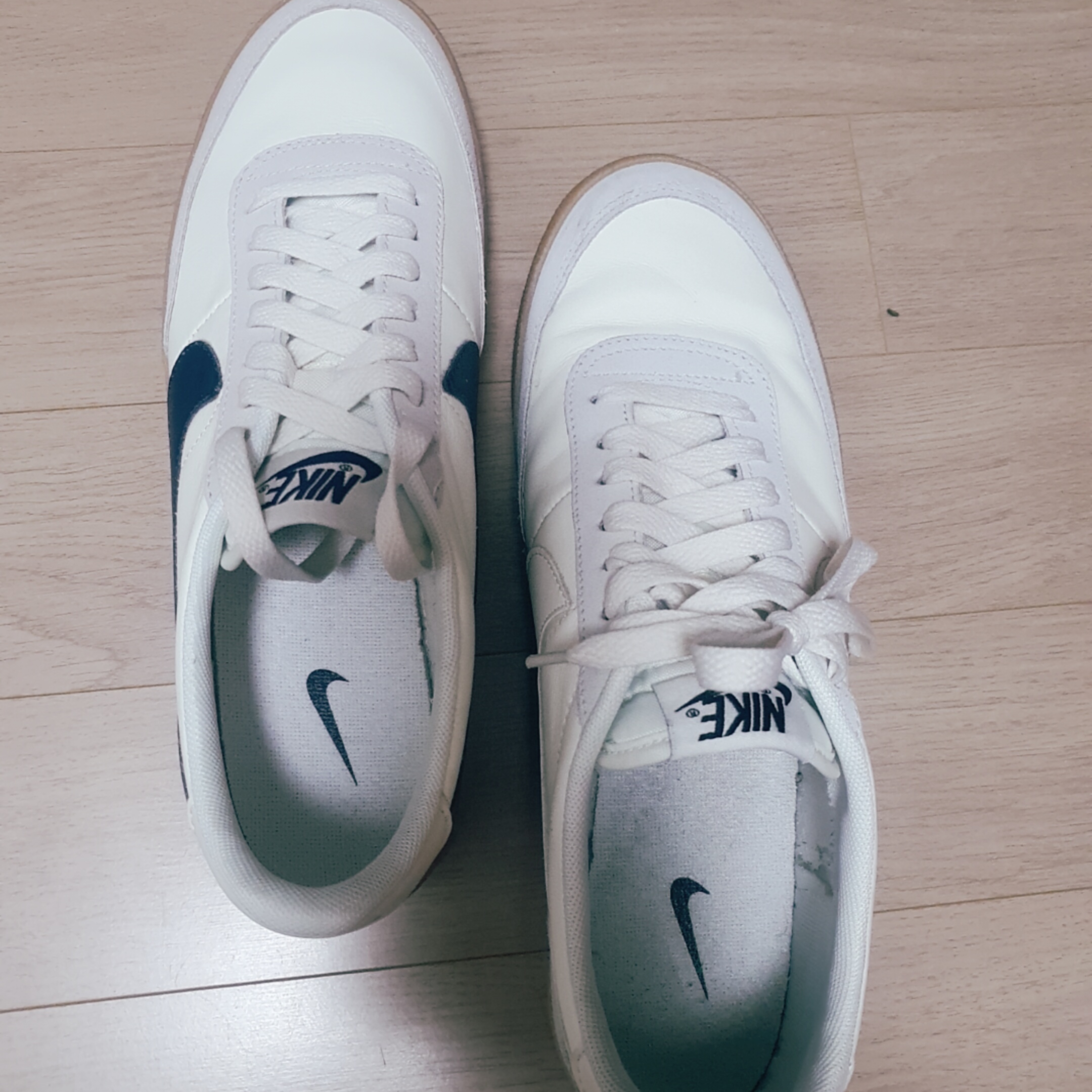 Nike x J.Crew Killshot 2 Sail Midnight Navy, Nike Killshot 2 Leather Sail Gum 착용 스타일 - 1